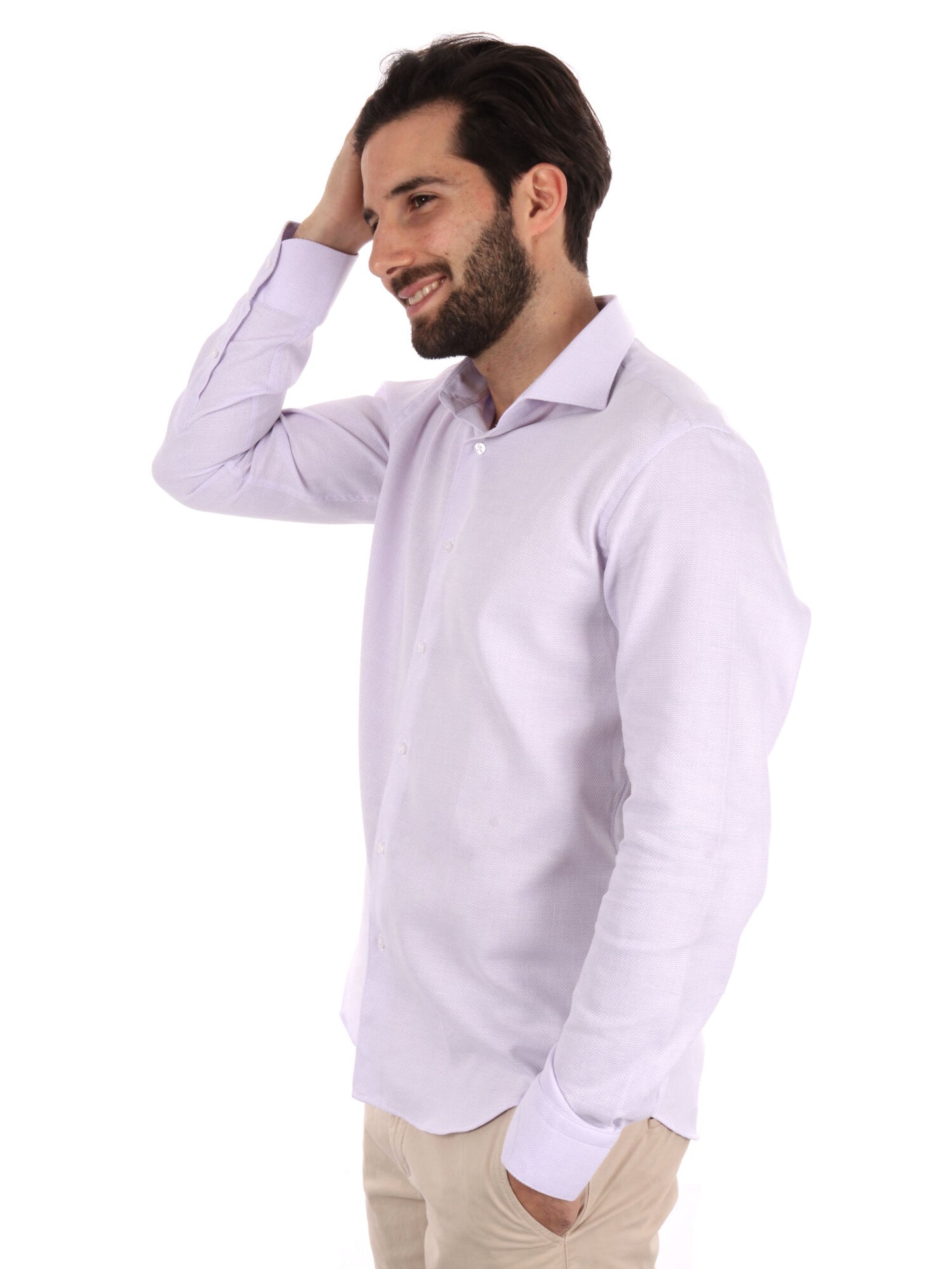 CAMICIA COTONE JAQUARD FB UOMO LILLA