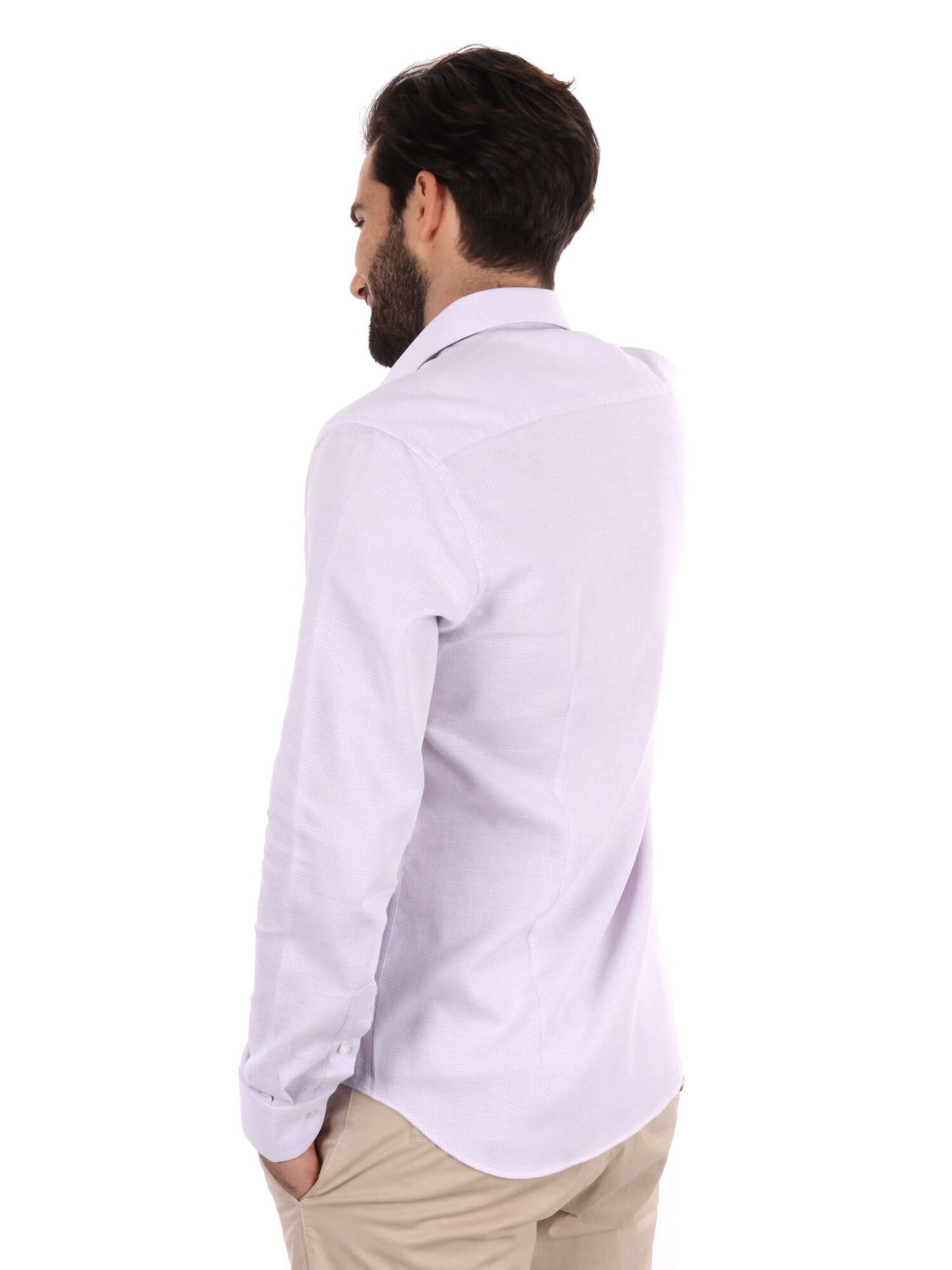 CAMICIA COTONE JAQUARD FB UOMO LILLA