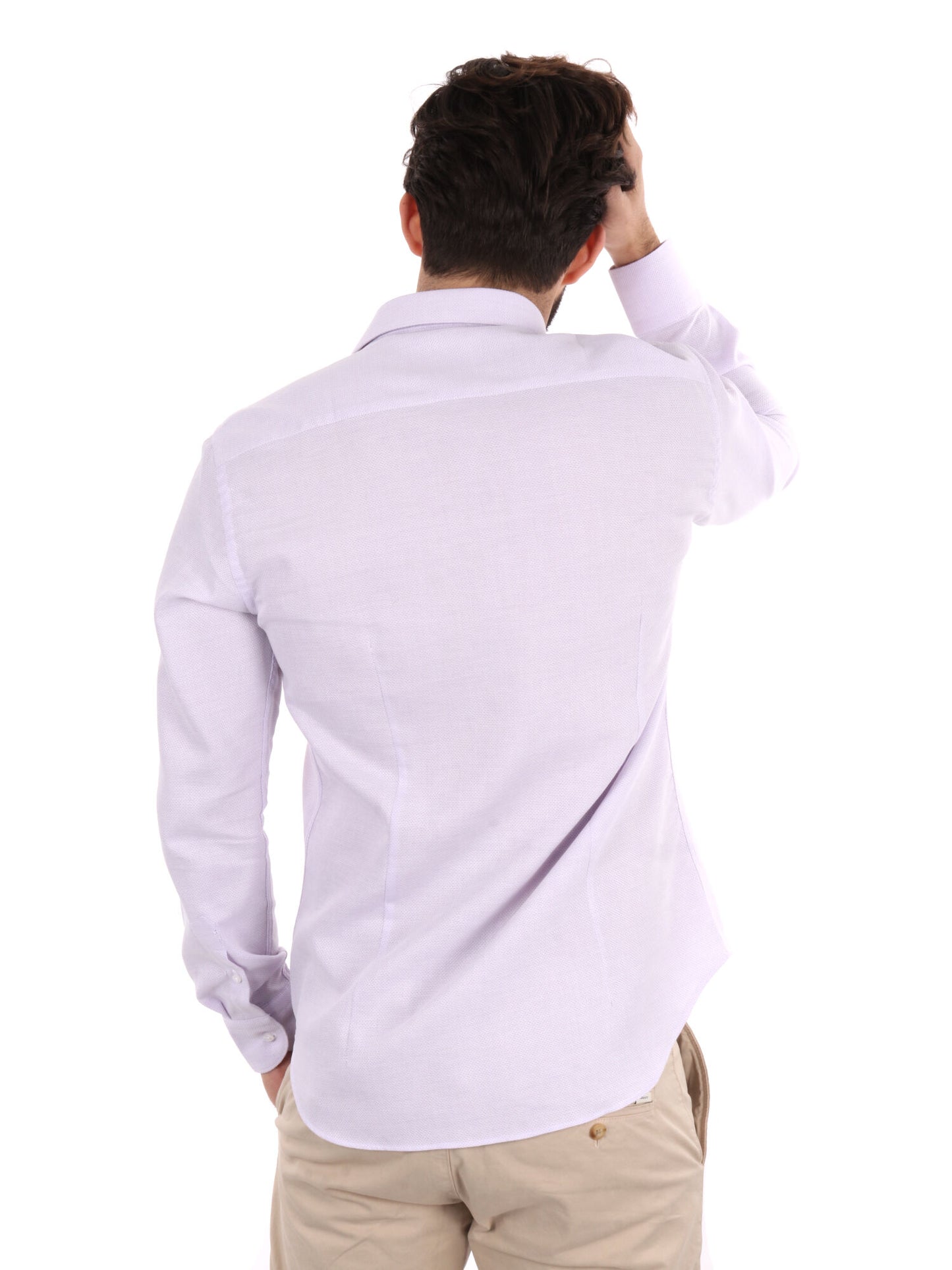 CAMICIA COTONE JAQUARD FB UOMO LILLA