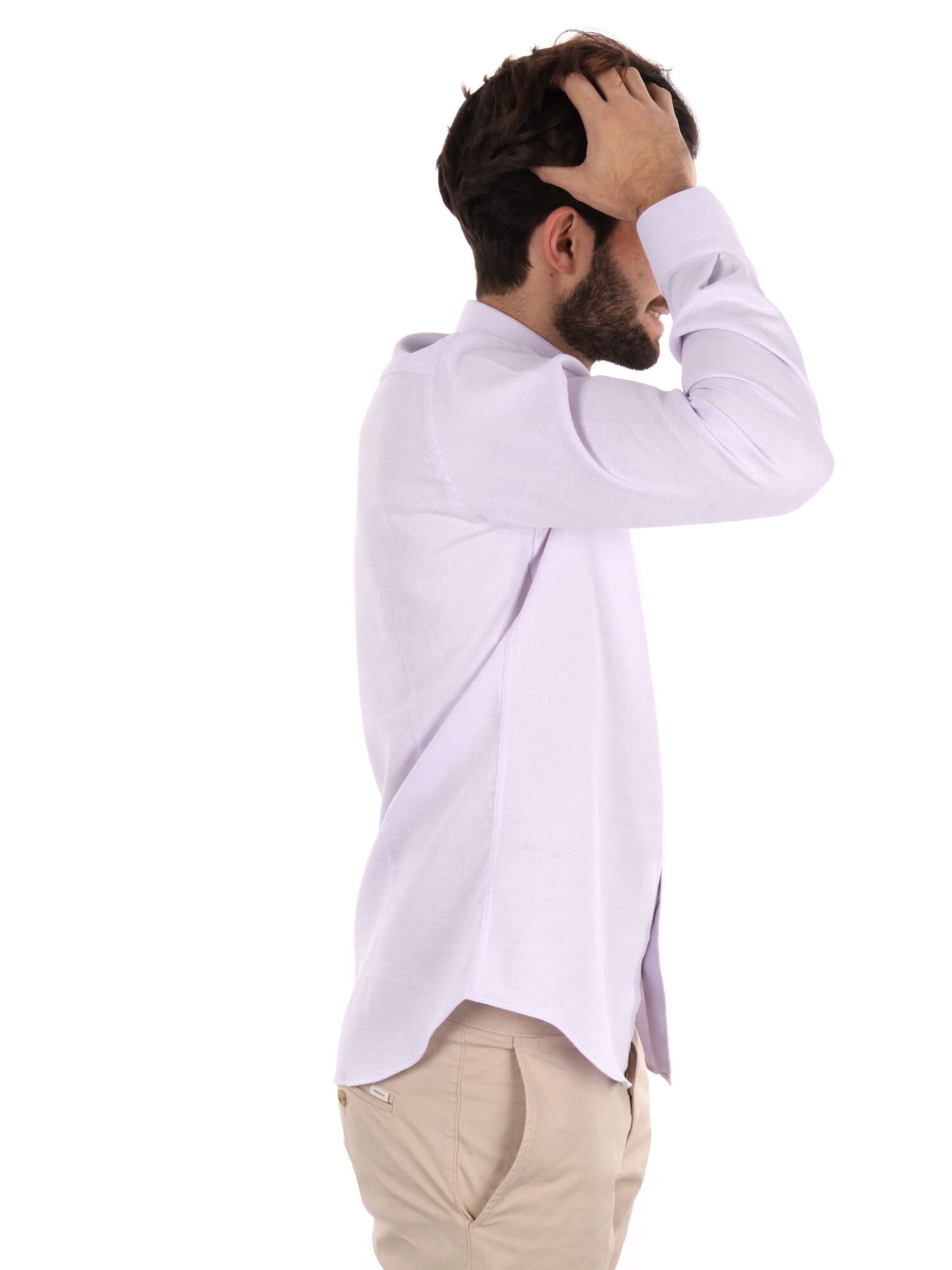 CAMICIA COTONE JAQUARD FB UOMO LILLA