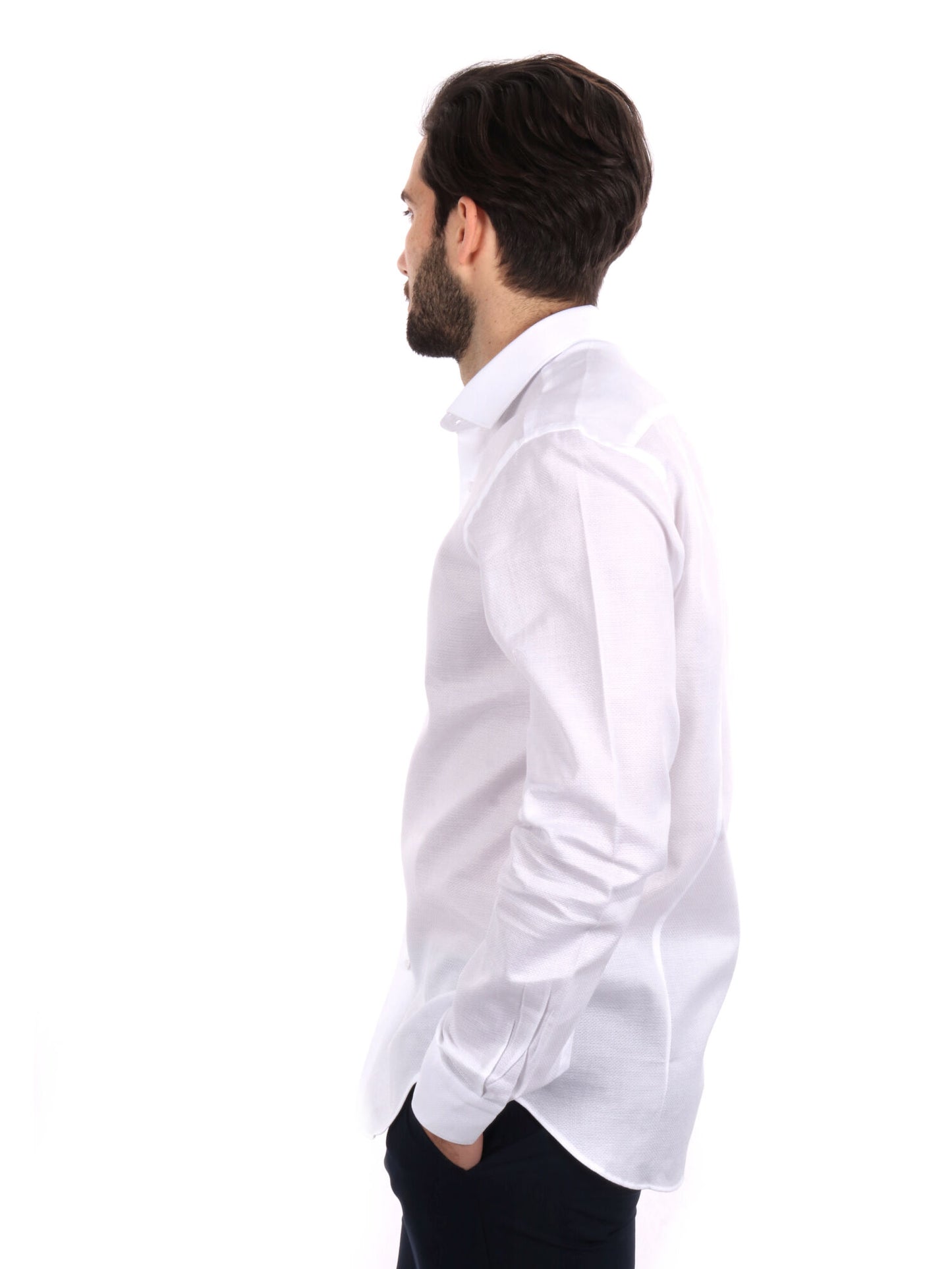CAMICIA COTONE JAQUARD FB UOMO BIANCO