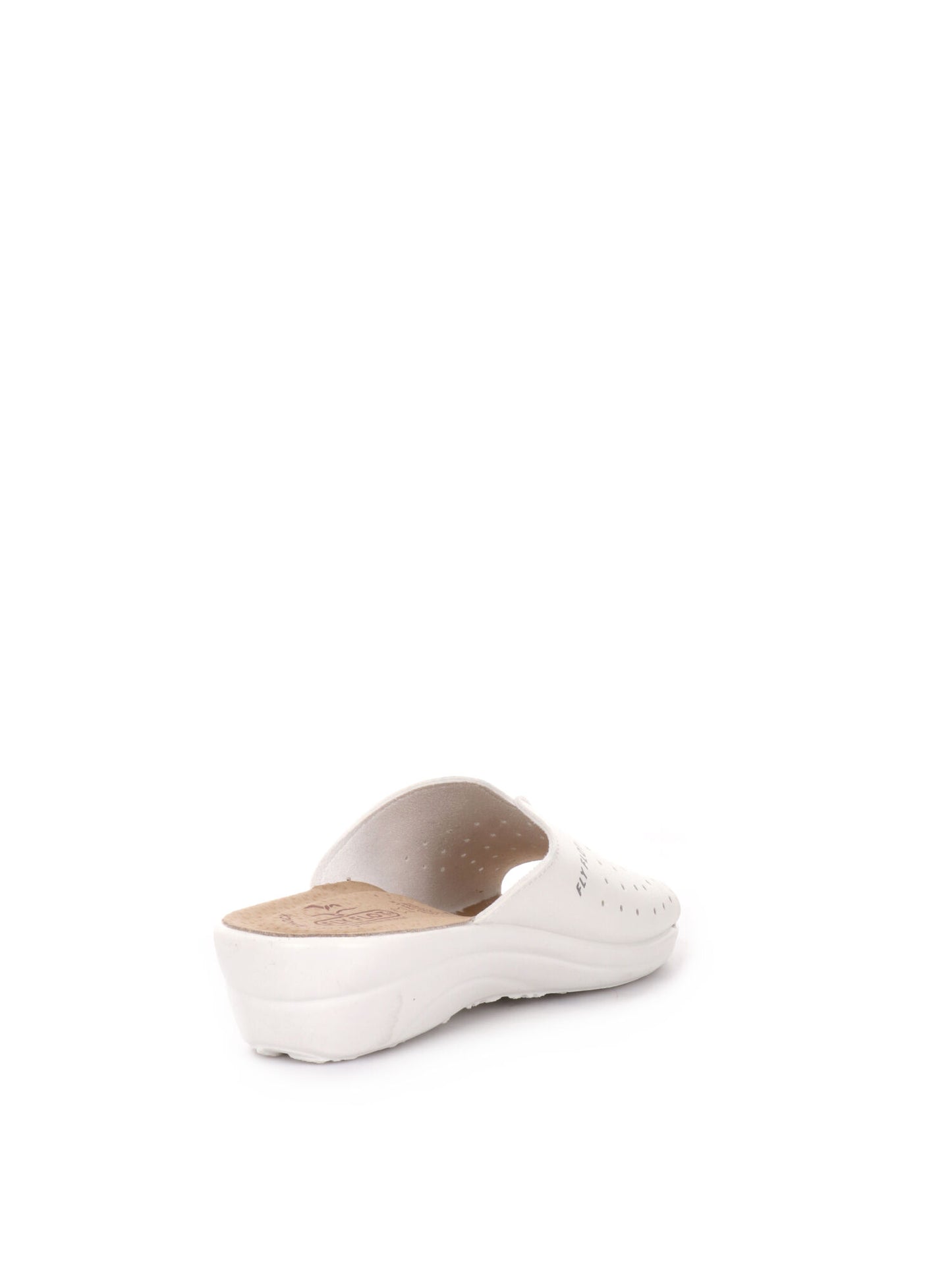 Ciabatte donna Fly Flot bianche con sottopiede anatomico in evopell