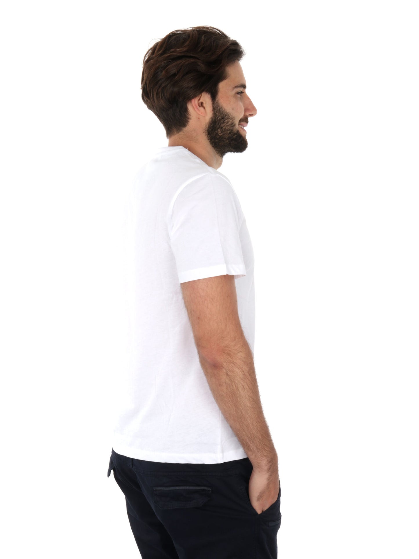 T-SHIRT CON TASCHINO YES ZEE UOMO GESSO