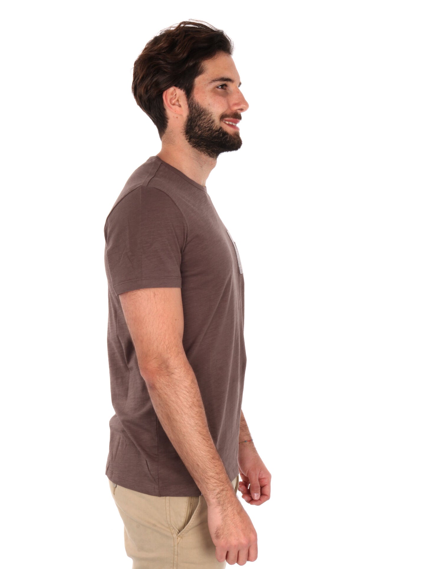 T-SHIRT CON TASCHINO YES ZEE UOMO TESTA DI MORO