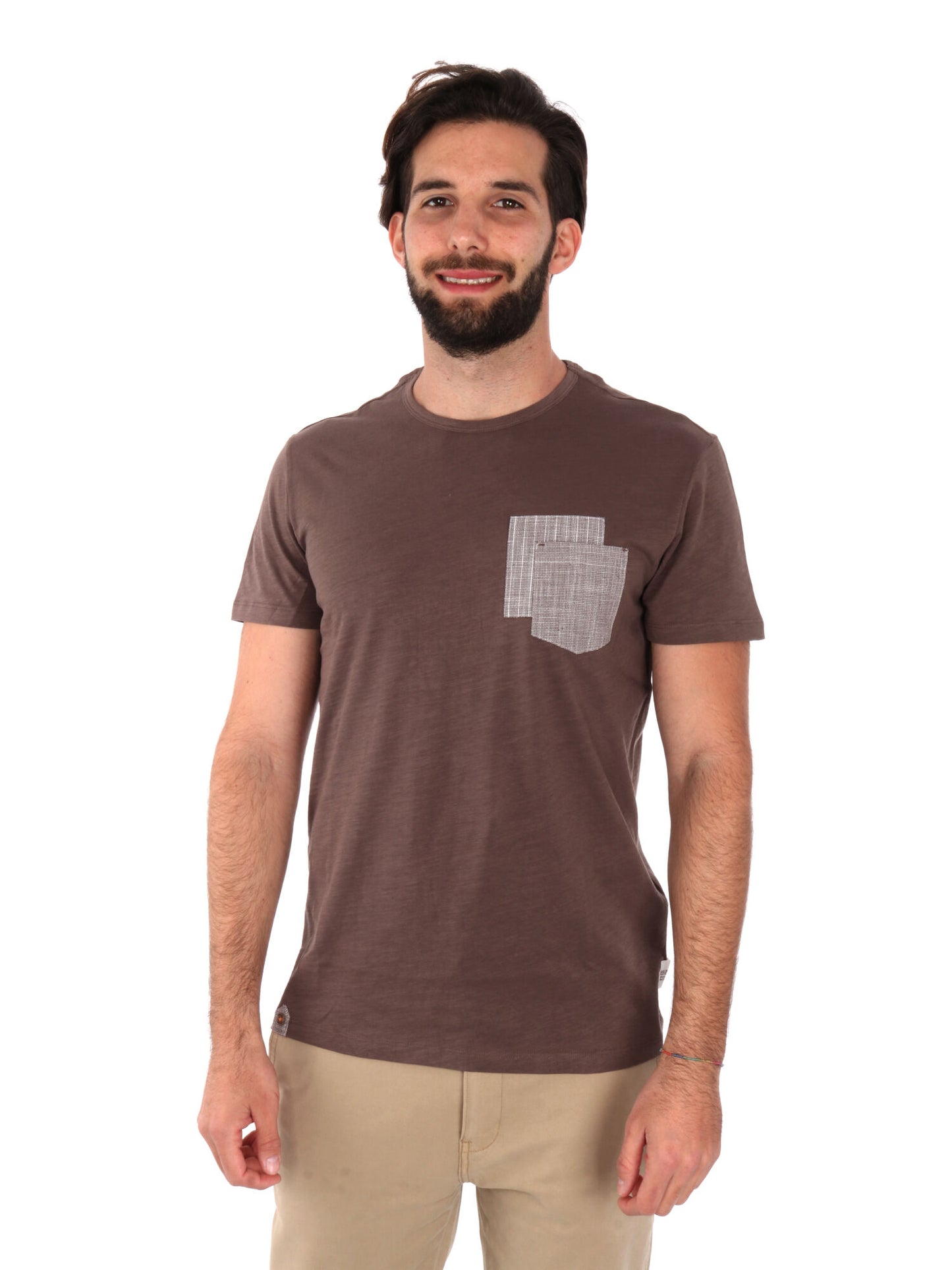 T-SHIRT CON TASCHINO YES ZEE UOMO TESTA DI MORO