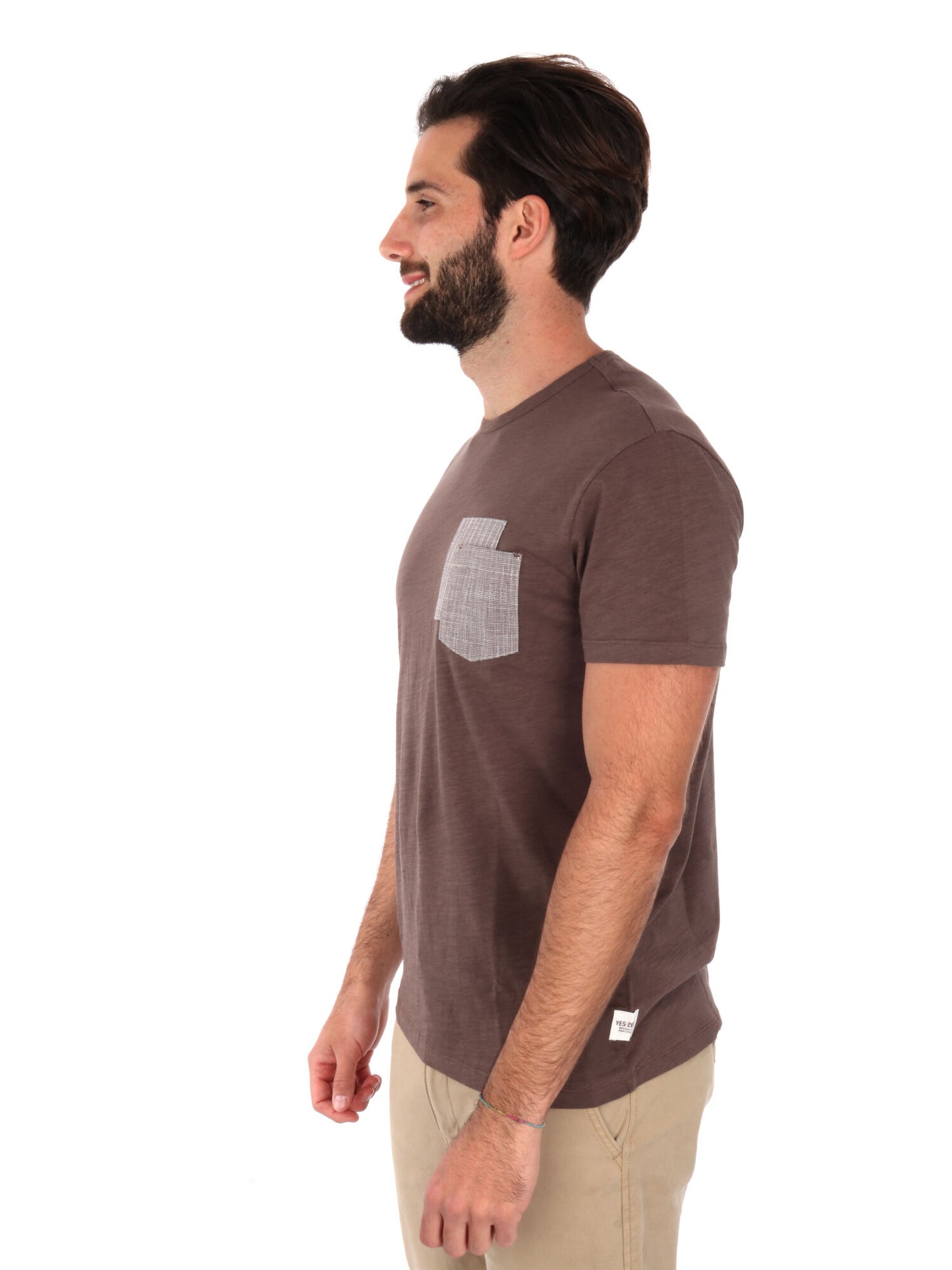 T-SHIRT CON TASCHINO YES ZEE UOMO TESTA DI MORO