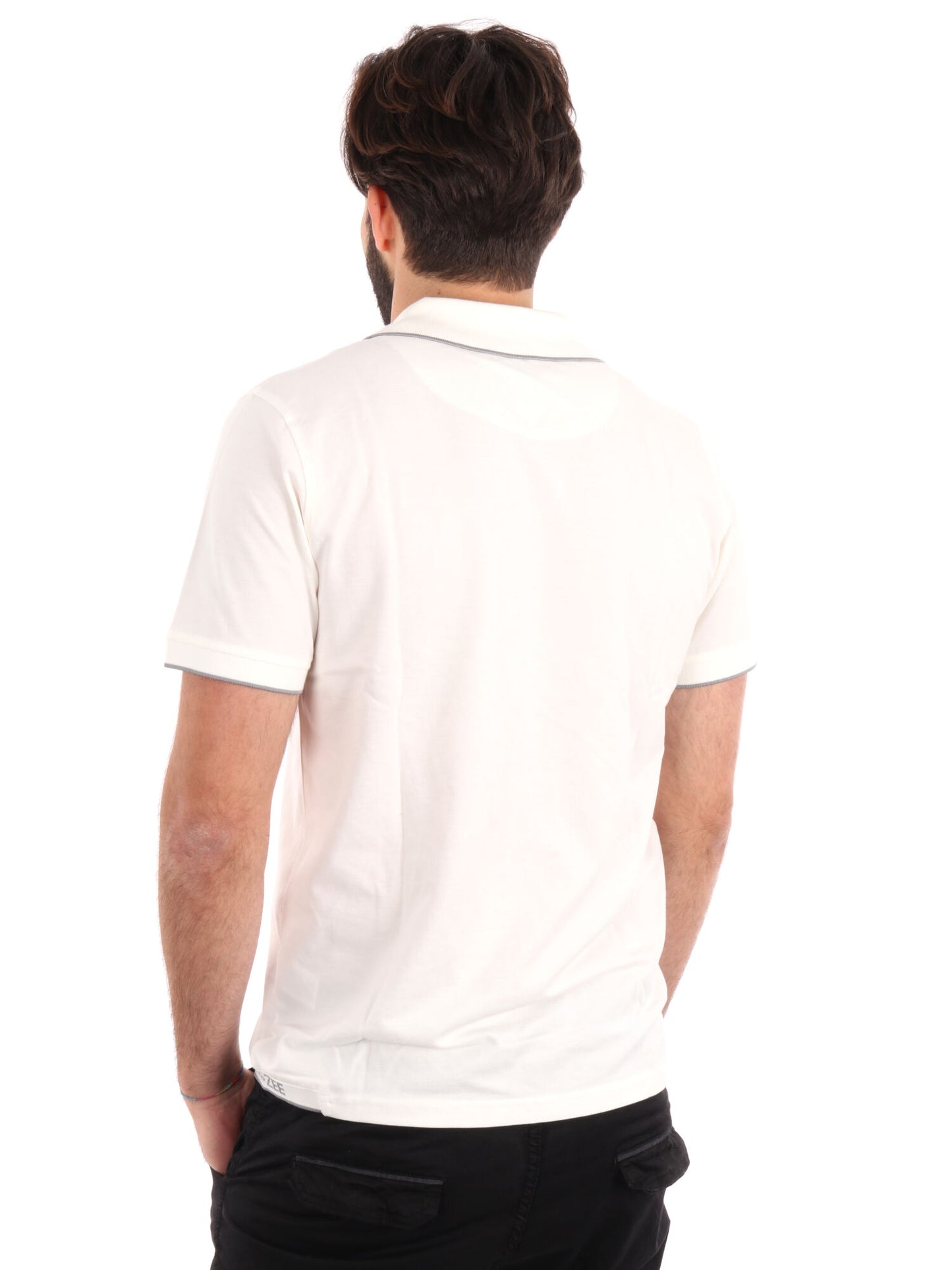 POLO SCOLLO A V YES ZEE UOMO GESSO
