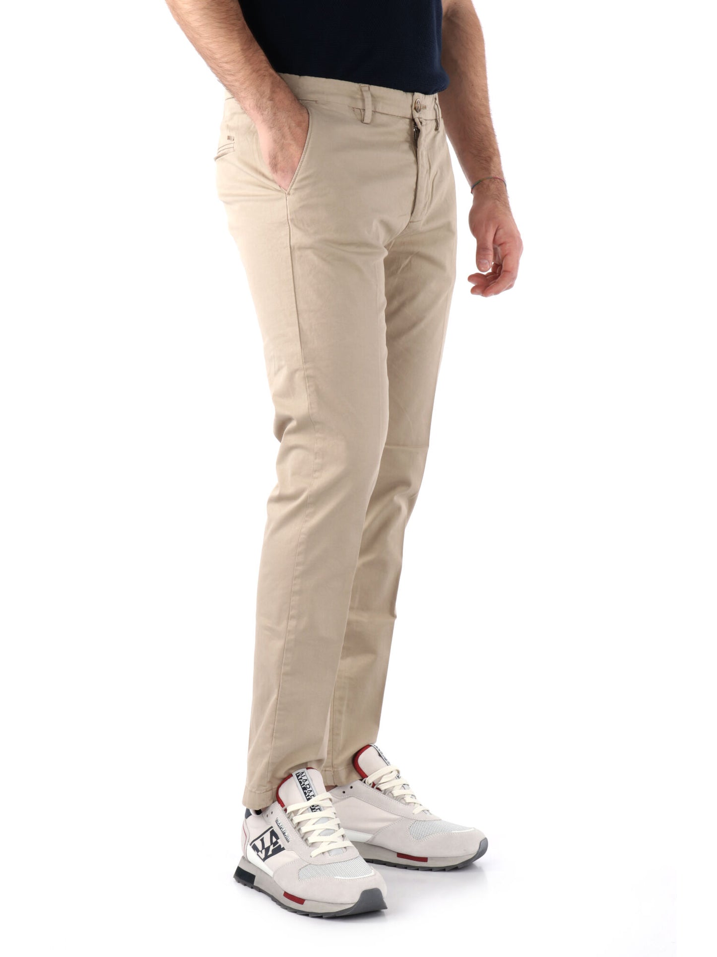 Pantaloni chino Gianni Lupo da uomo in beige dalla vestibilità regolare