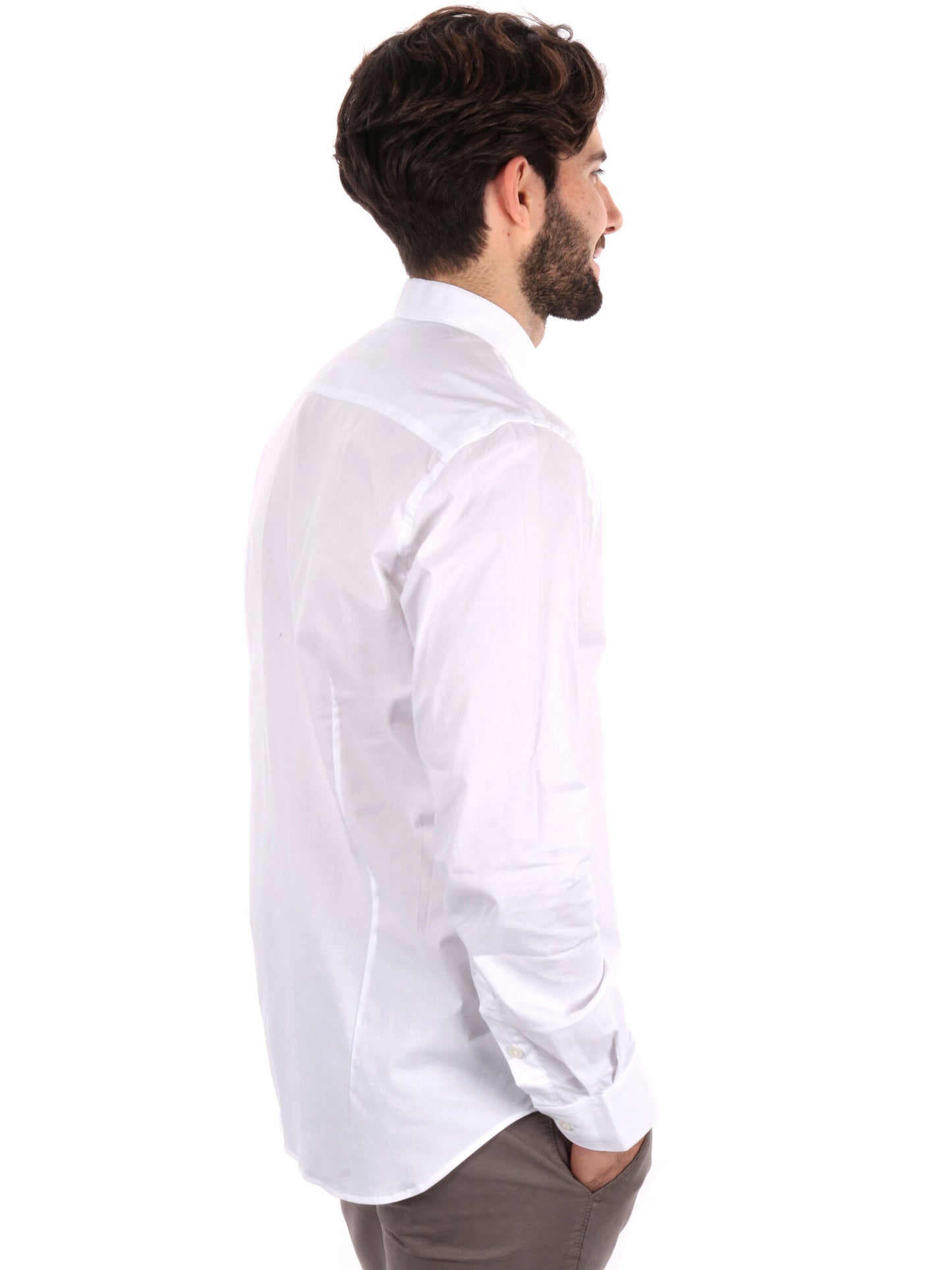 CAMICIA COLLO COREANO APERTO FB UOMO BIANCO
