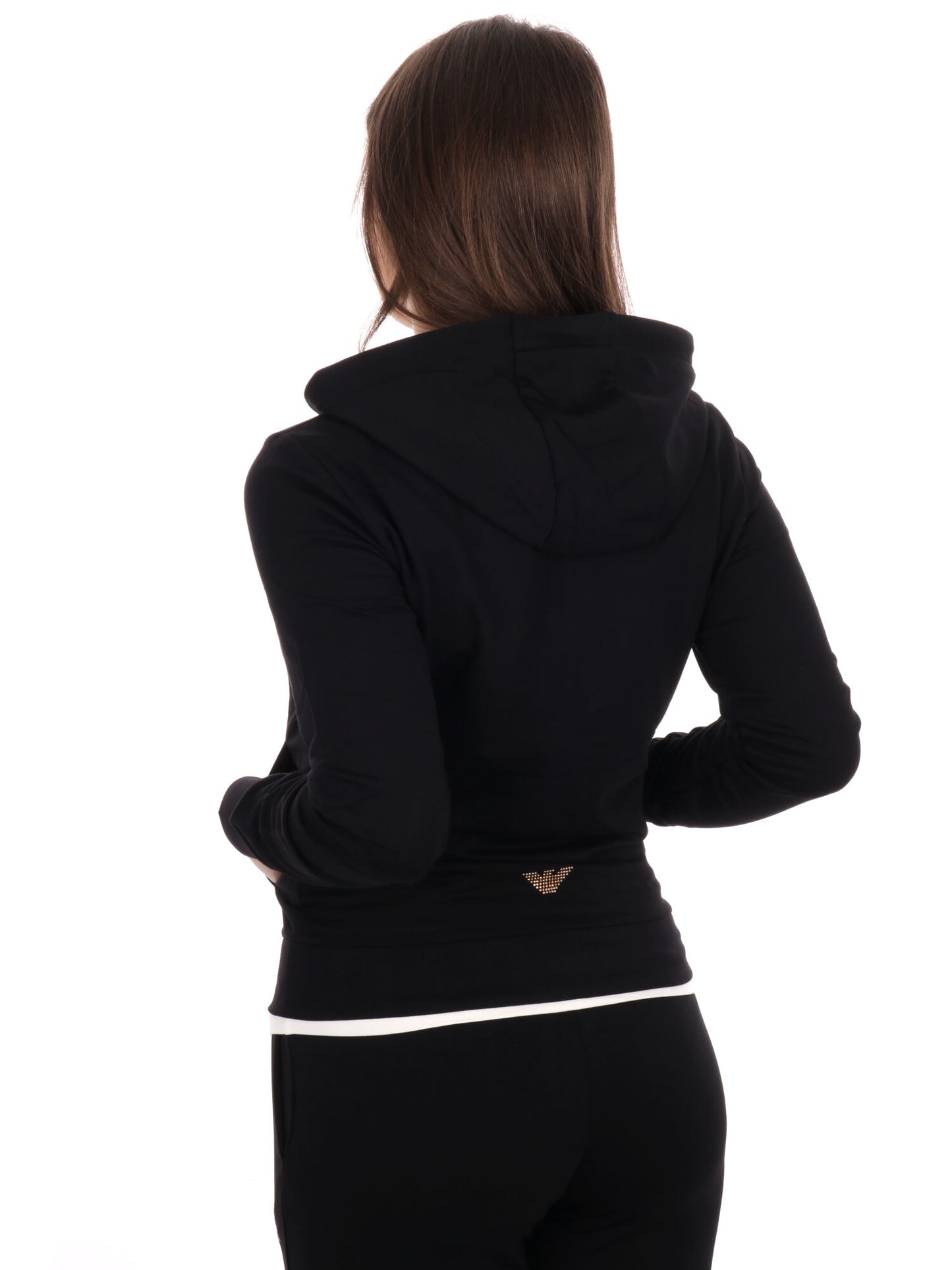 FELPA CON CAPPUCCIO EVOLUTION EA7 EMPORIO ARMANI DA DONNA NERO