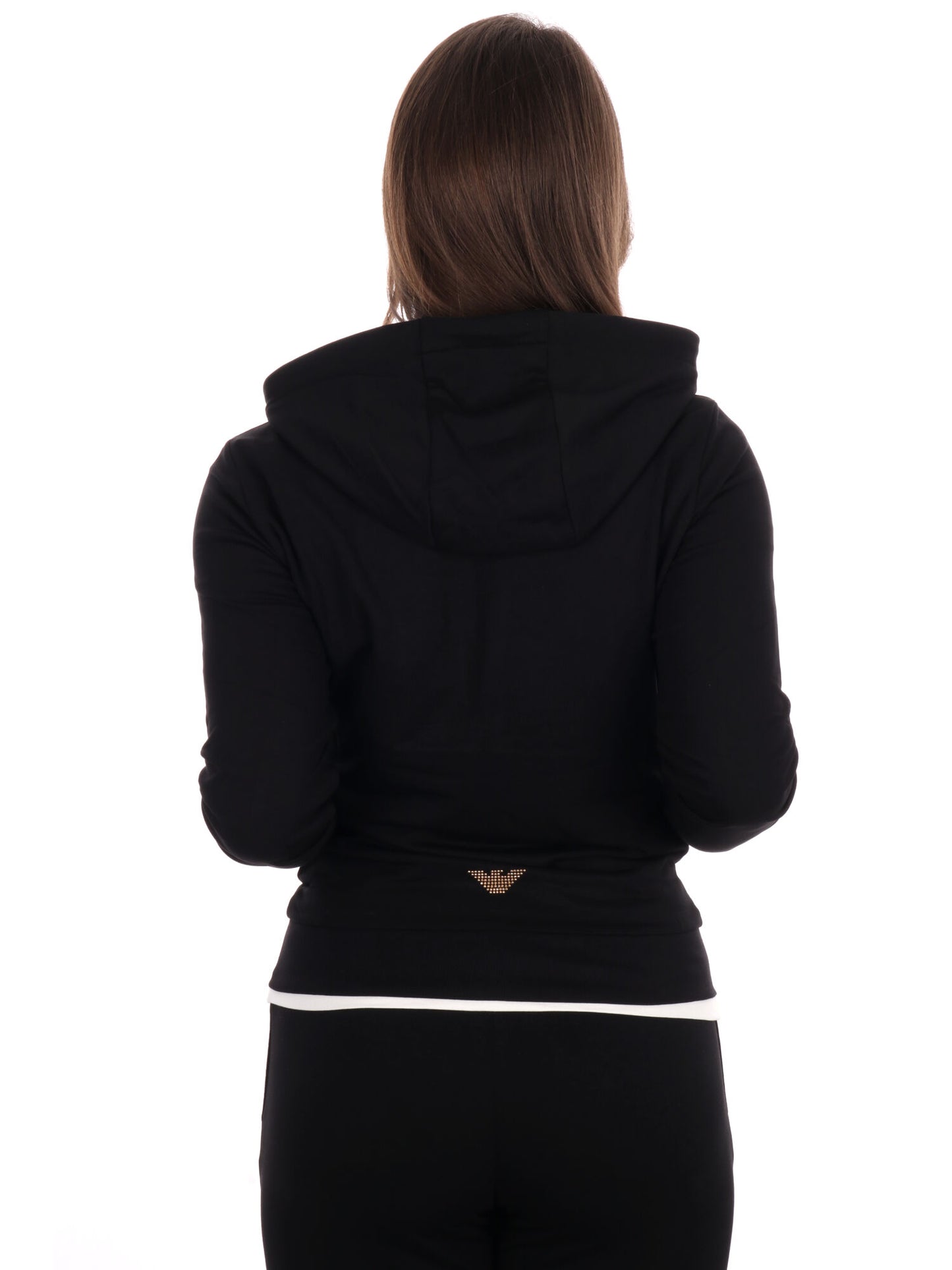 FELPA CON CAPPUCCIO EVOLUTION EA7 EMPORIO ARMANI DA DONNA NERO