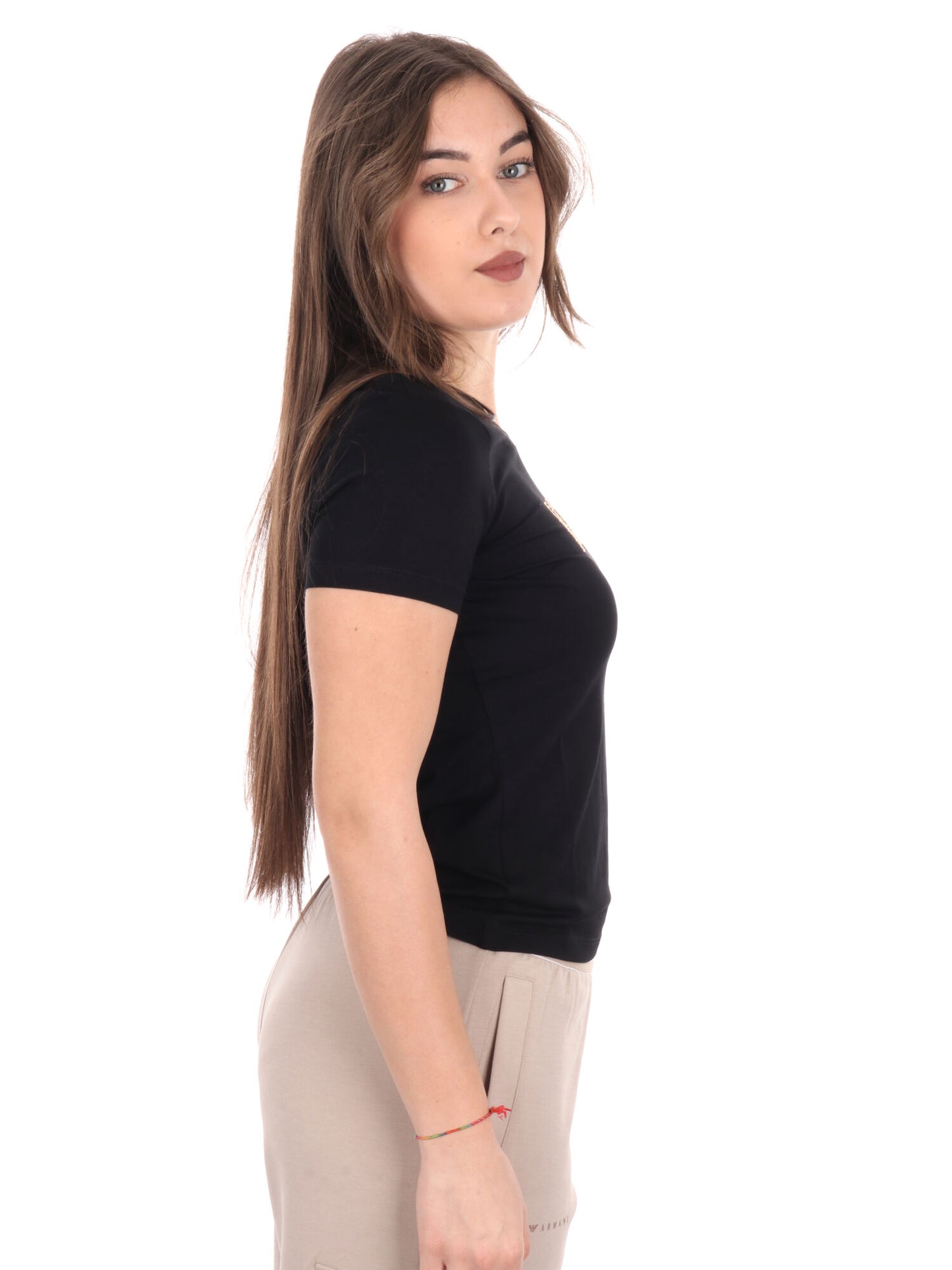 T-SHIRT MAXI LOGO EVOLUTION EA7 EMPORIO ARMANI DONNA NERO