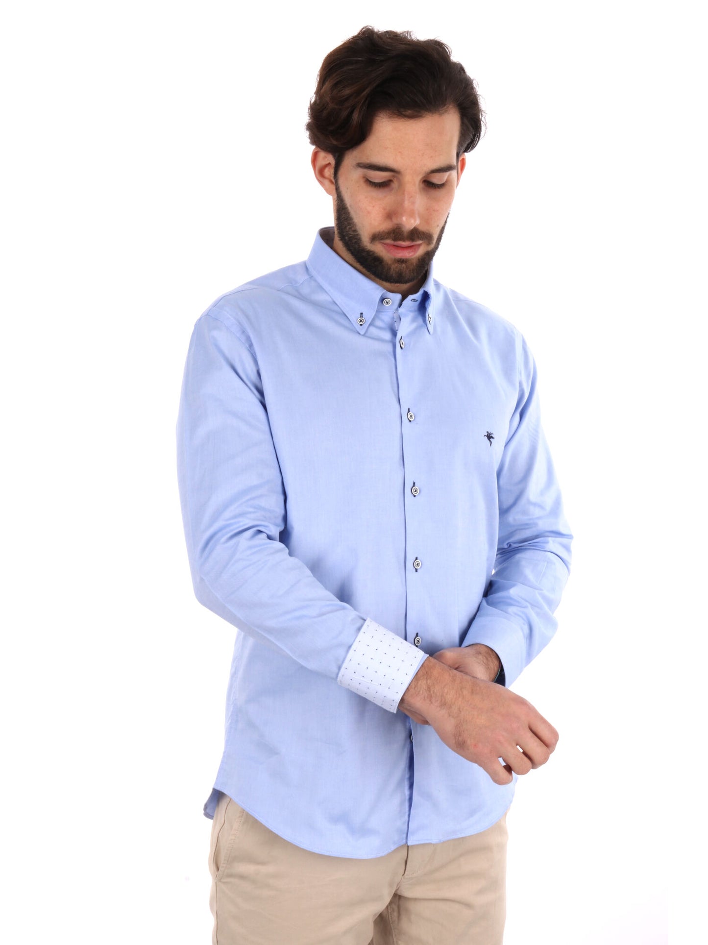 Camicia uomo FB Trieste in cotone azzurra slim fit elegante