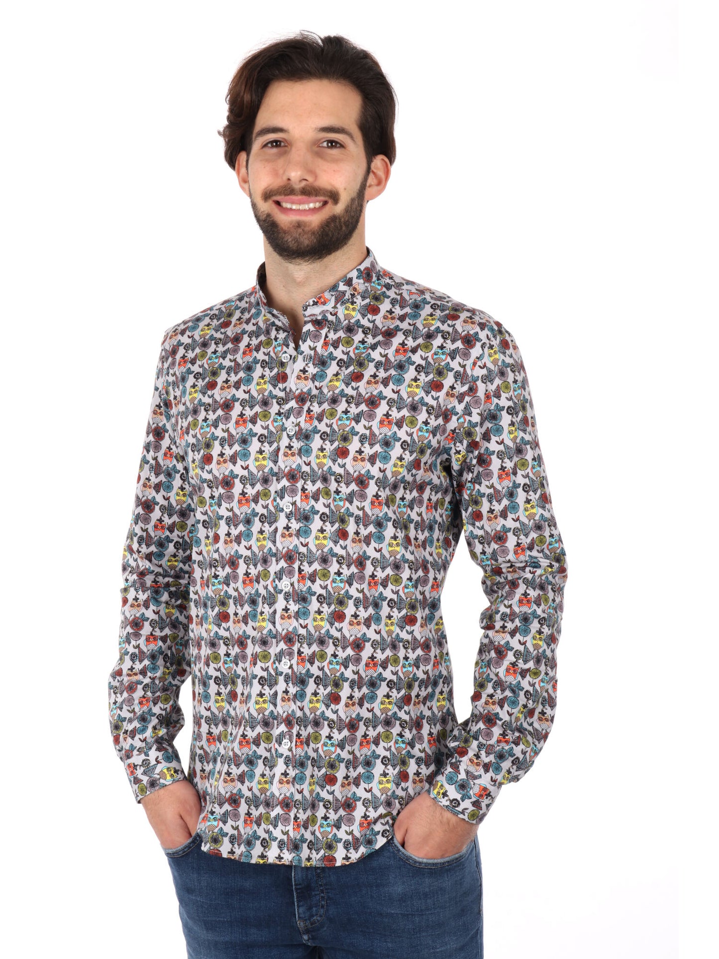 CAMICIA COLLETTO COREA VELAR FB UOMO GRIGIO