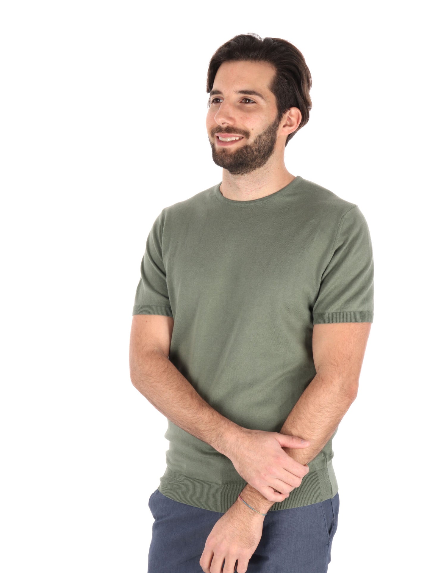 T-SHIRT IN MAGLIA VITTI FB UOMO KAKI