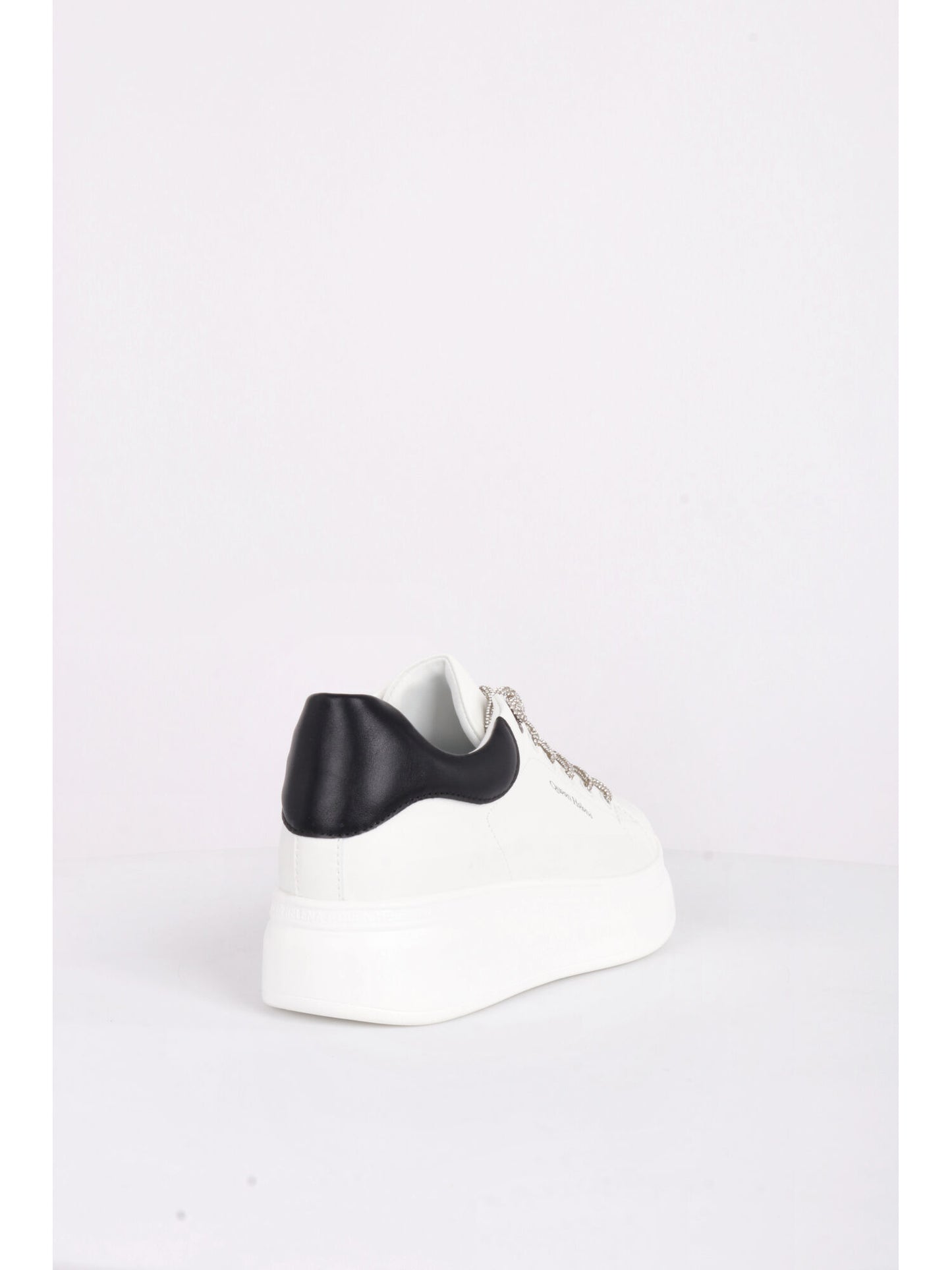SNEAKERS CON PLATFORM E ZIP QUEEN HELENA DONNA BIANCO-NERO