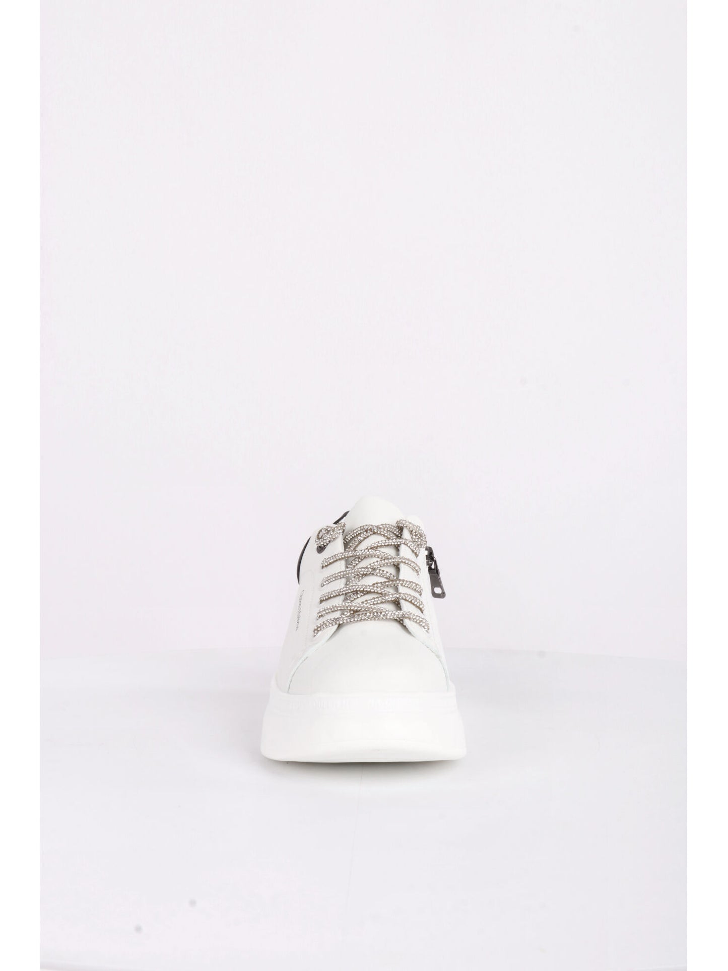 SNEAKERS CON PLATFORM E ZIP QUEEN HELENA DONNA BIANCO-NERO