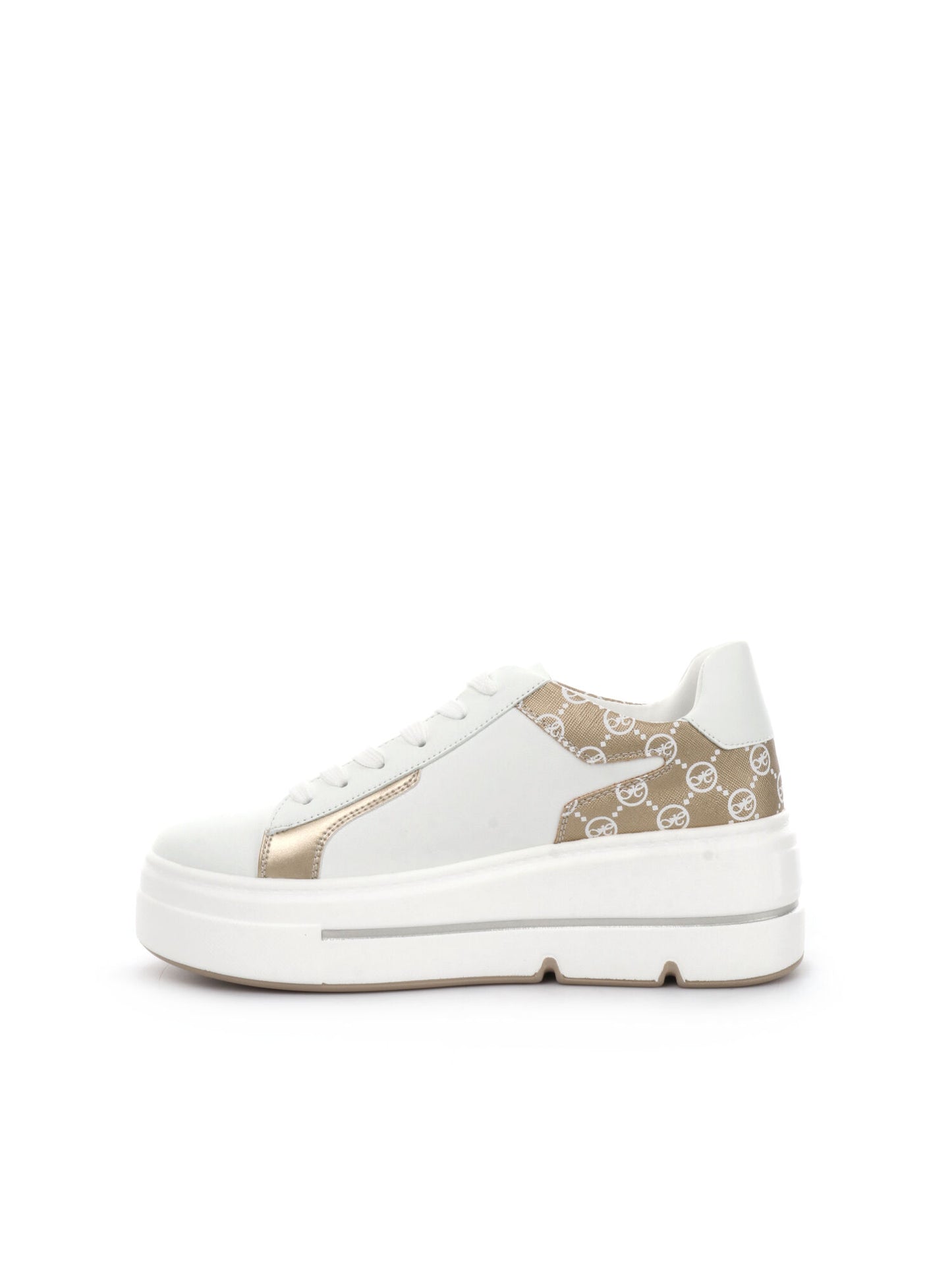 SNEAKERS CON PLATFORM QUEEN HELENA DONNA BIANCO ORO
