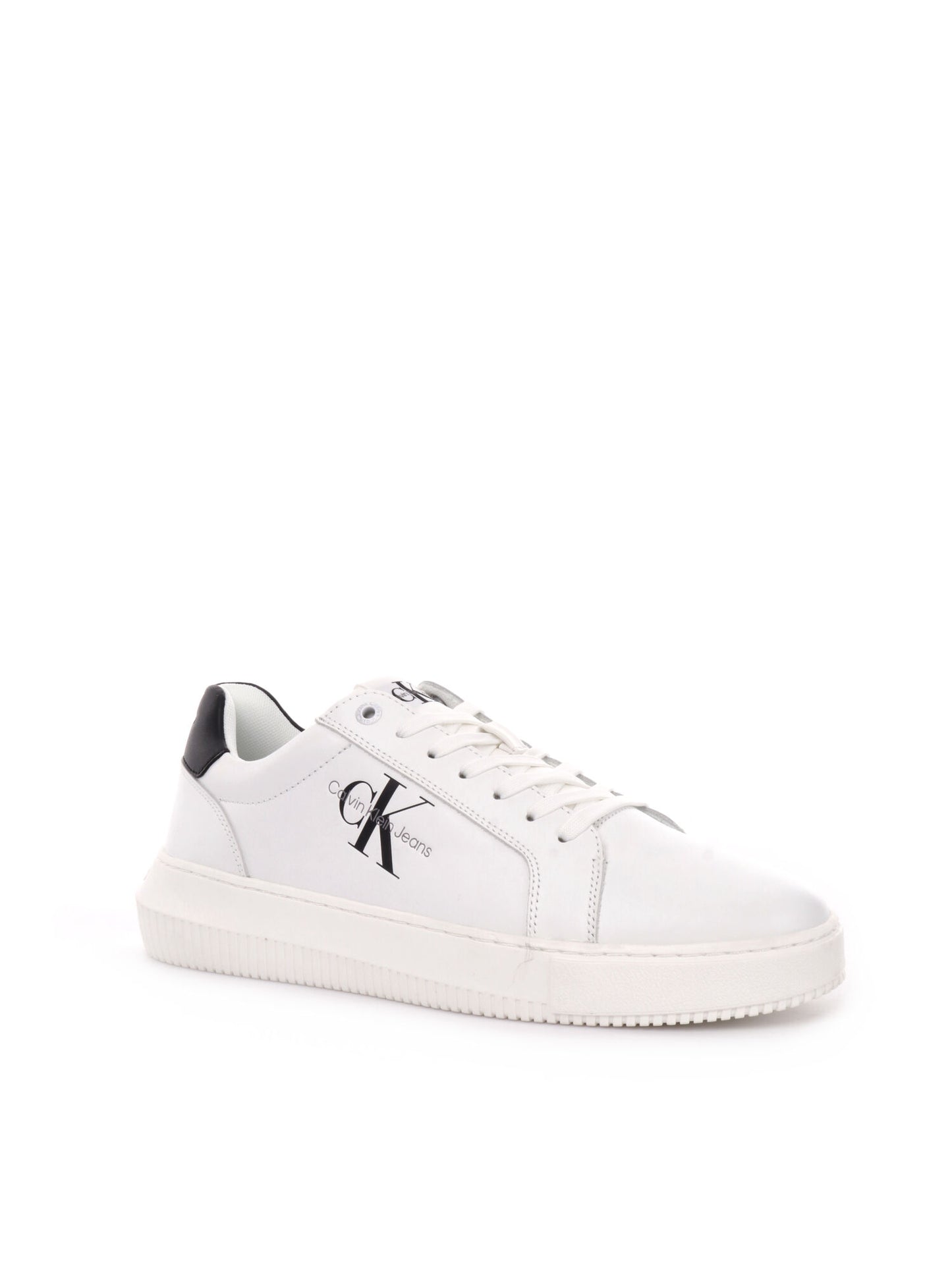 SNEAKER CHUNCKY IN PELLE CALVIN KLEIN JEANS UOMO BIANCO-NERO