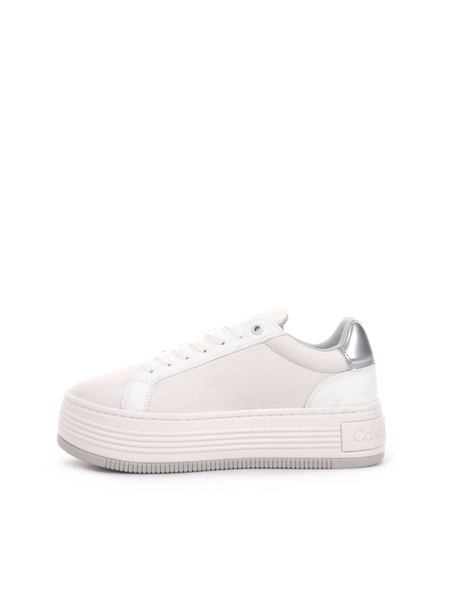 SNEAKERS BOLD FLATFORM LOW CALVIN KLEIN JEANS DONNA BIANCO ARGENTO