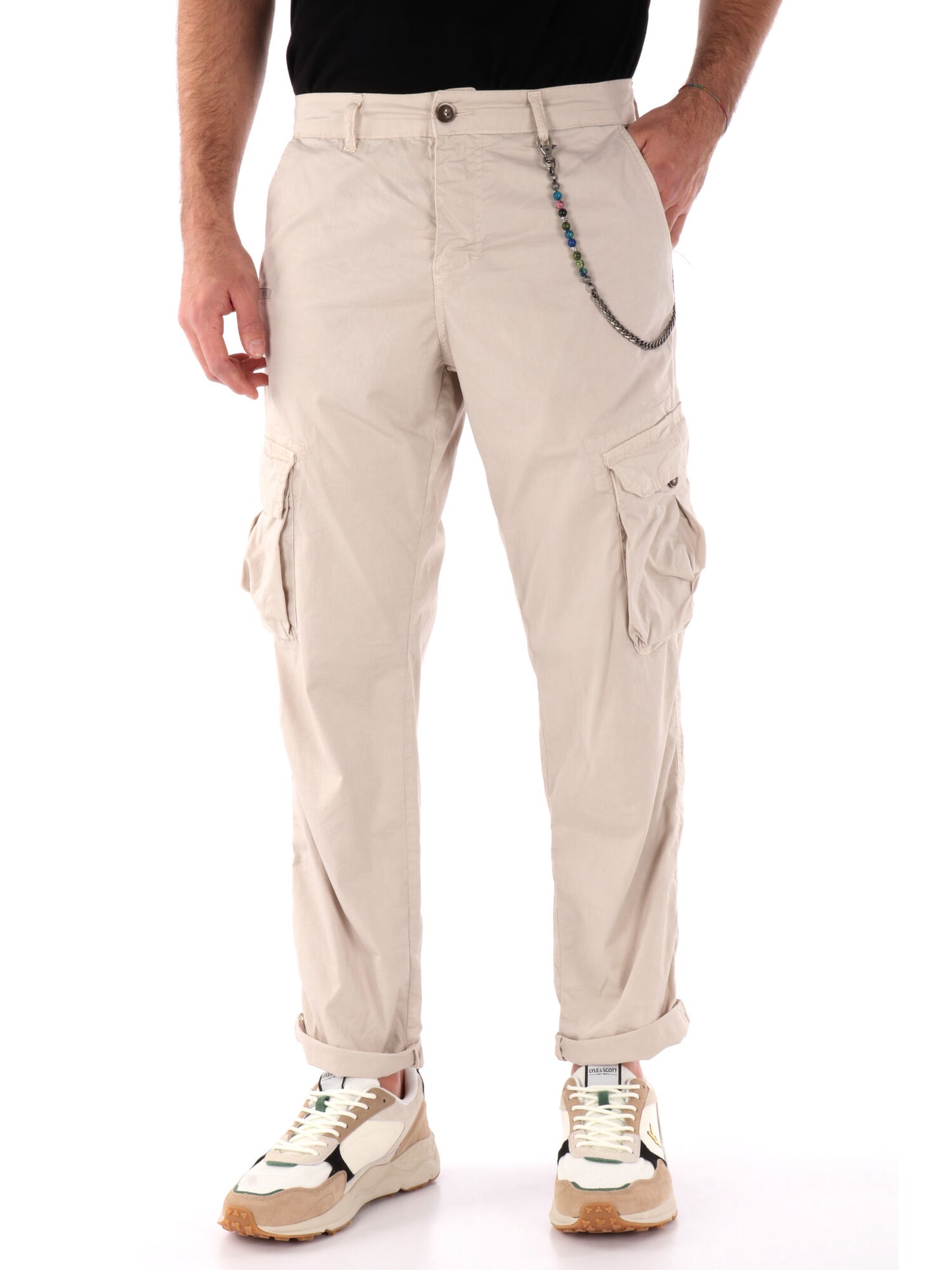 PANTALONE CARGO LOOSE FIT FB UOMO BEIGE
