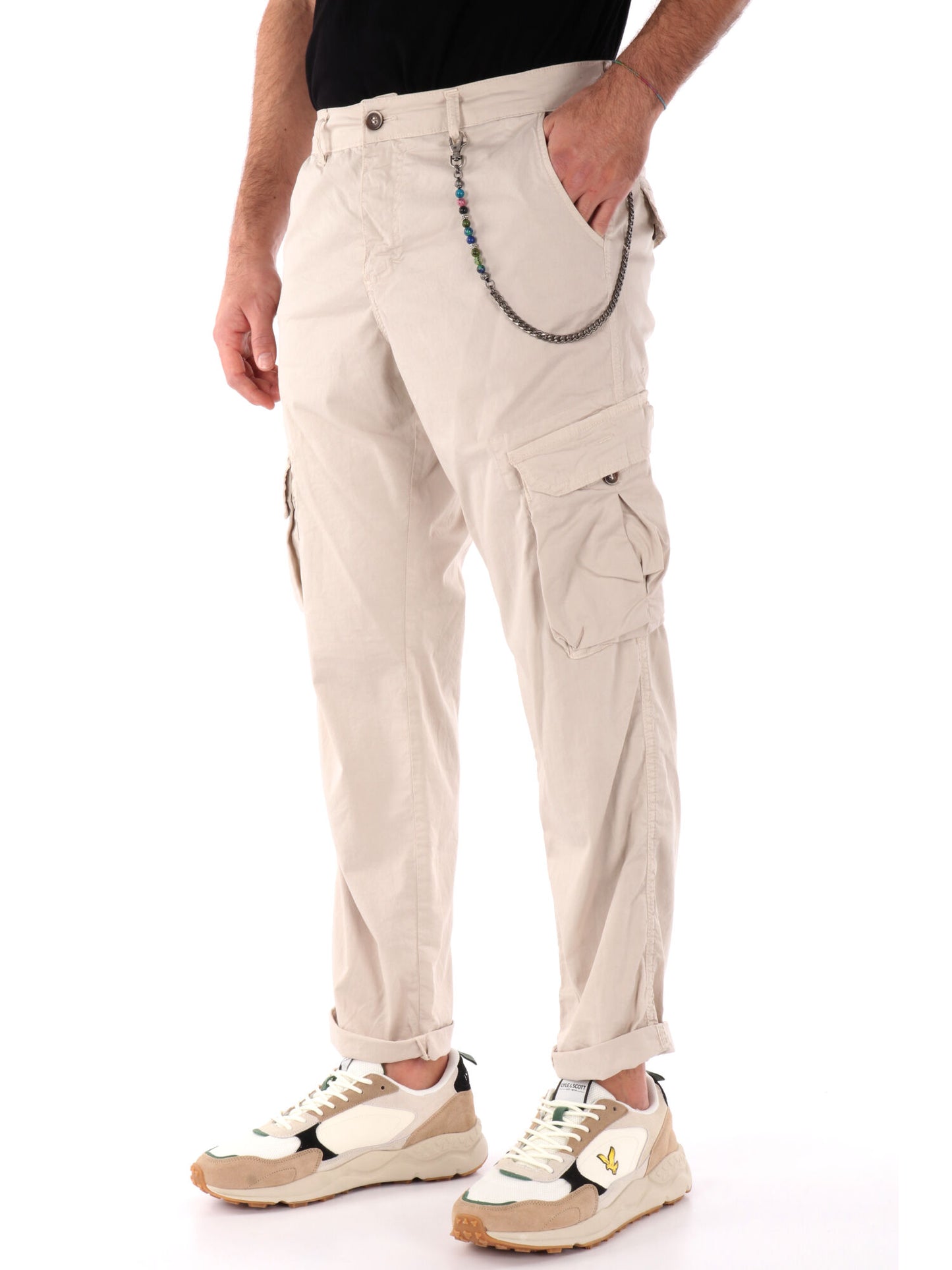 PANTALONE CARGO LOOSE FIT FB UOMO BEIGE