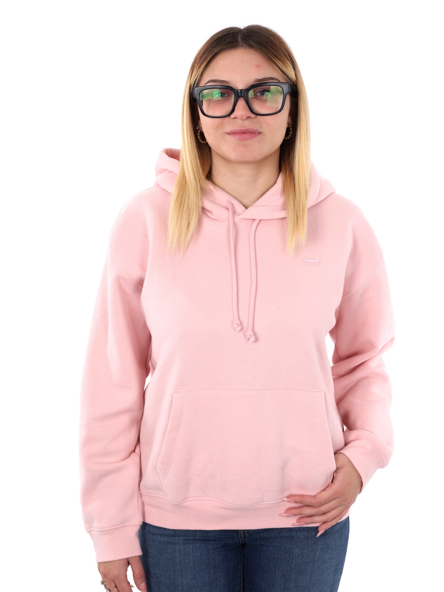 FELPA BASIC CON CAPPUCCIO LEVI'S DA DONNA ROSA