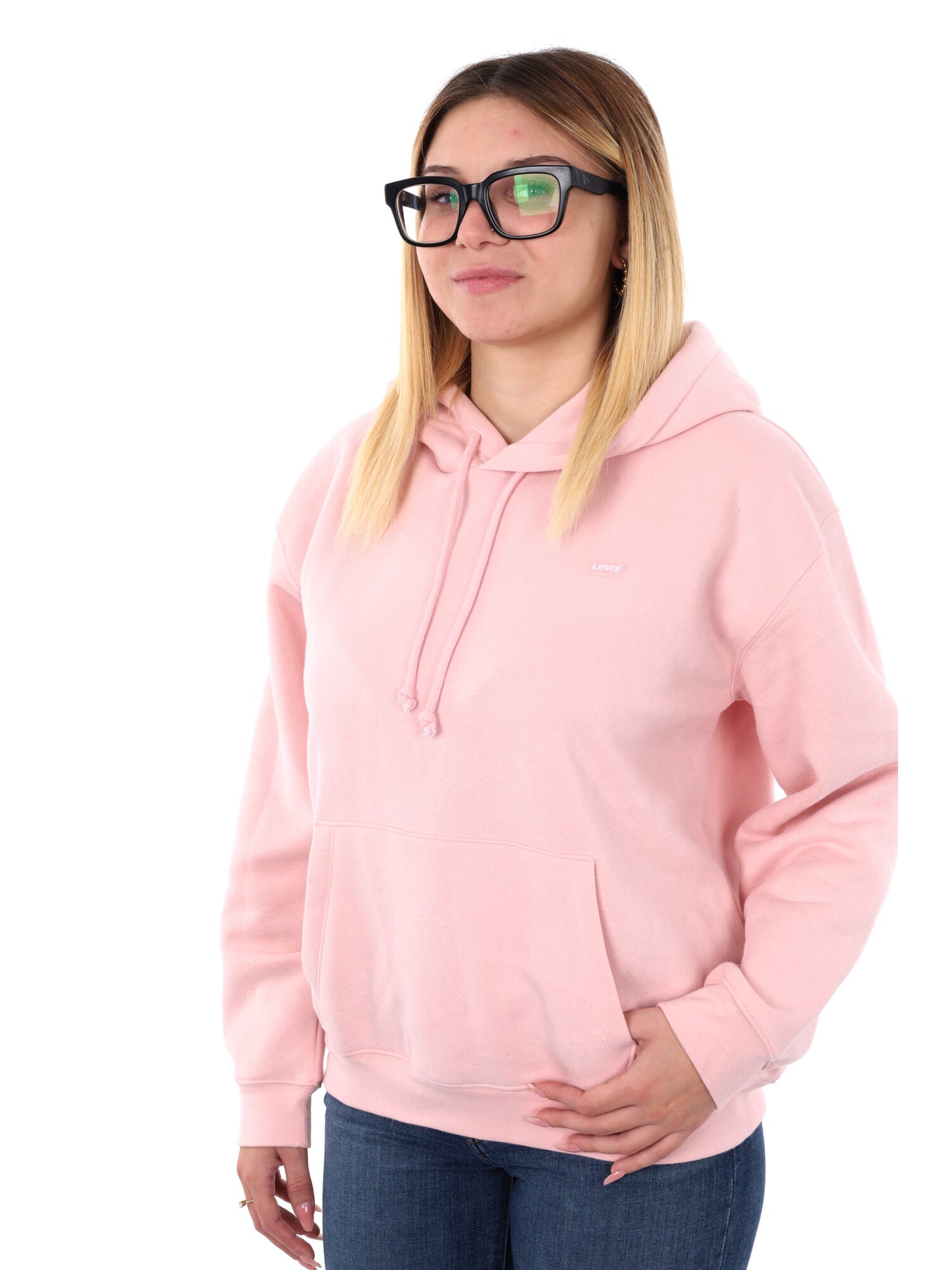 FELPA BASIC CON CAPPUCCIO LEVI'S DA DONNA ROSA