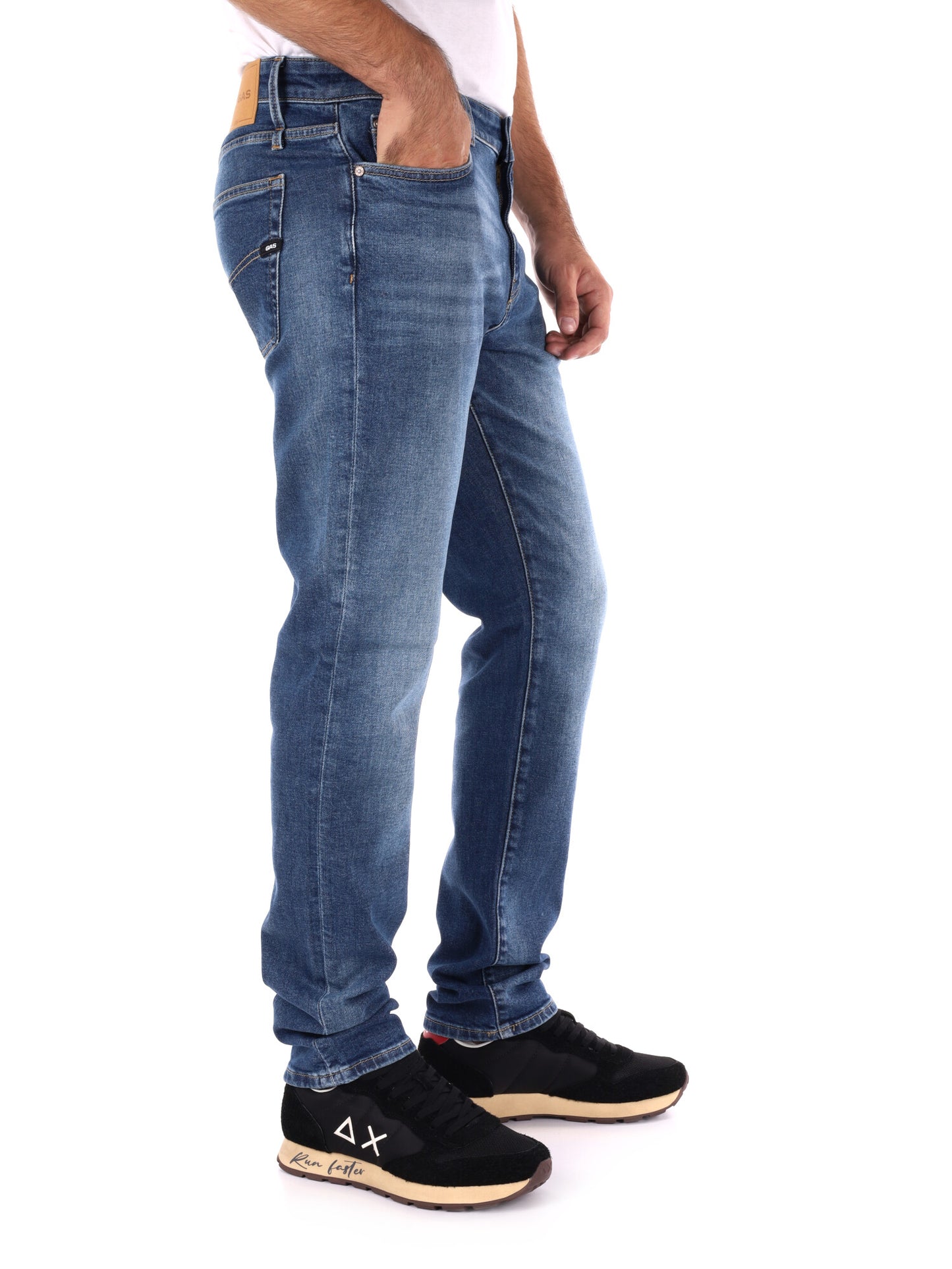 JEANS SLIM ALBERT SIMPLE RE GAS DA UOMO BLU DENIM
