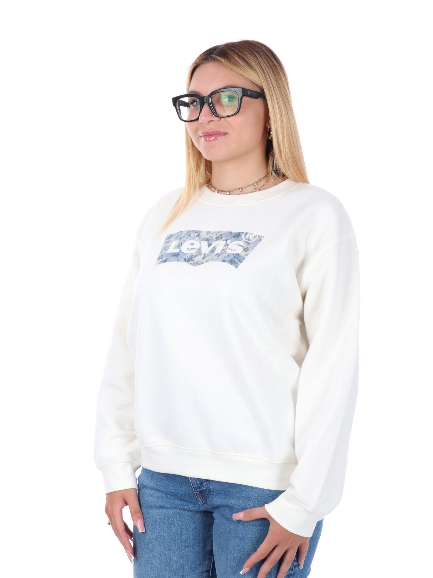 FELPA GIROCOLLO LEVI'S DA DONNA PANNA