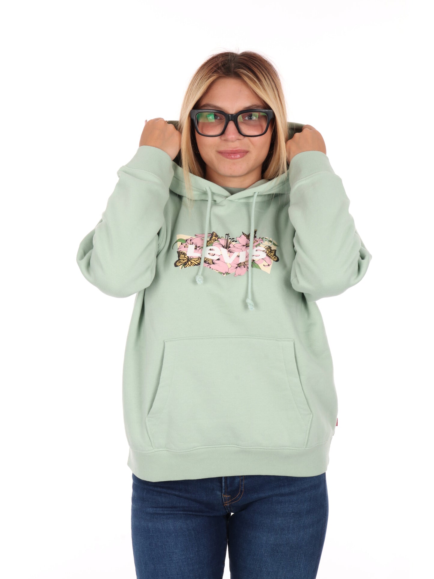 FELPA CON CAPPUCCIO LEVI'S DA DONNA SALVIA