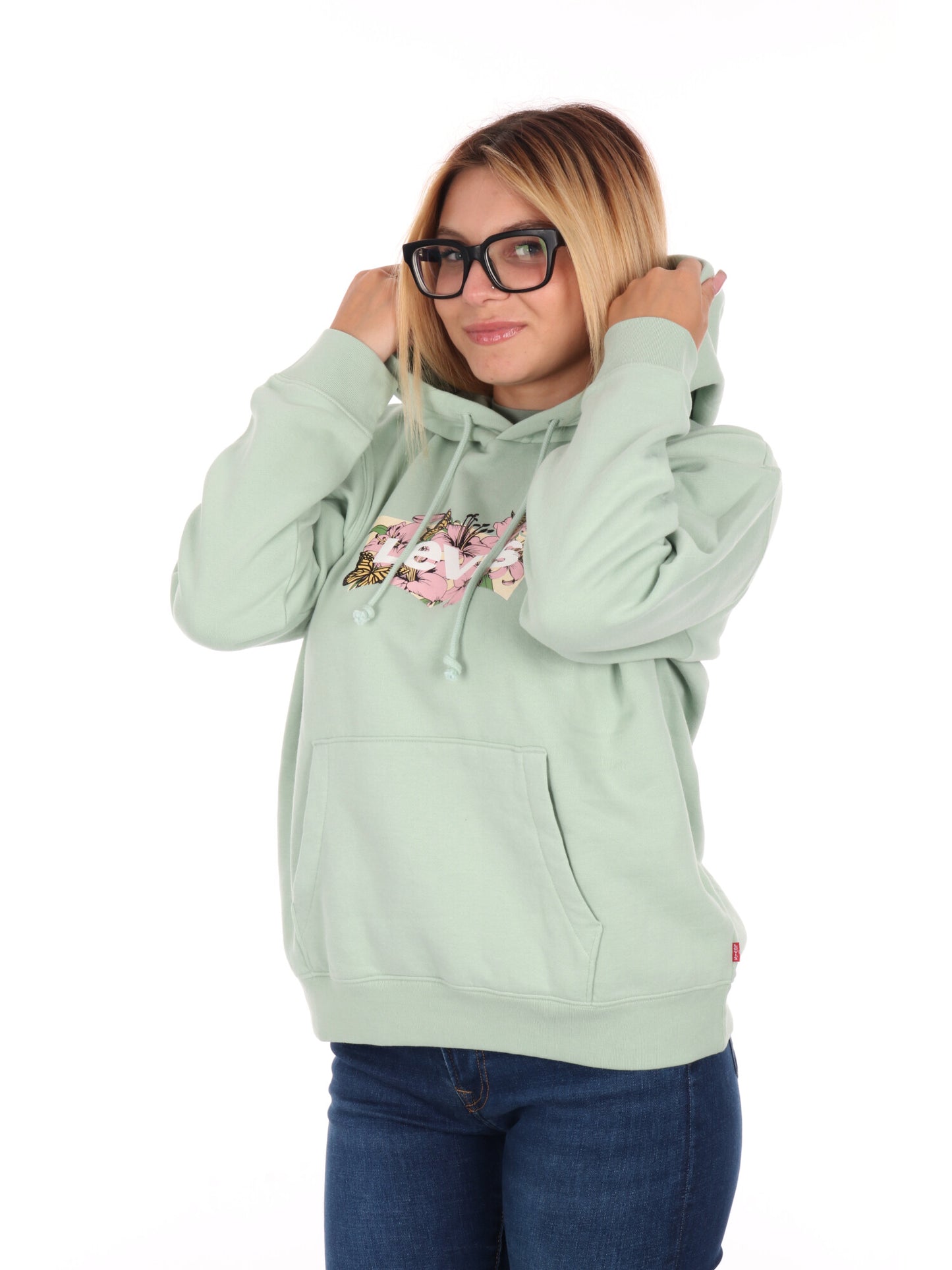 FELPA CON CAPPUCCIO LEVI'S DA DONNA SALVIA