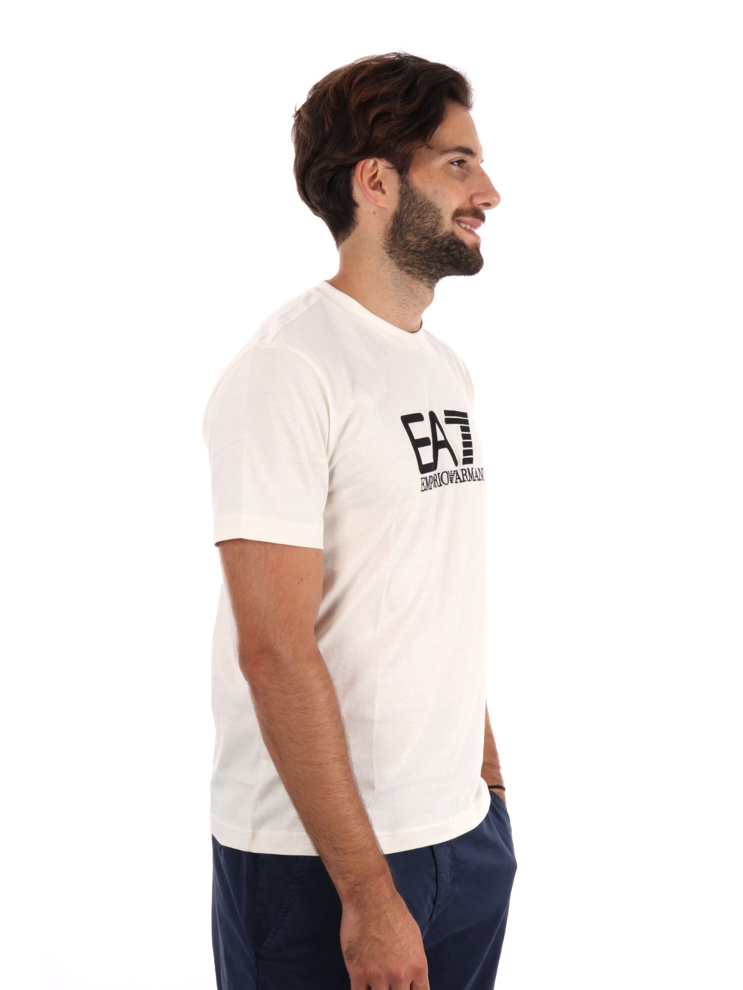 T-SHIRT GIROCOLLO TRAIN VISIBILITY EA7 EMPORIO ARMANI VANIGLIA
