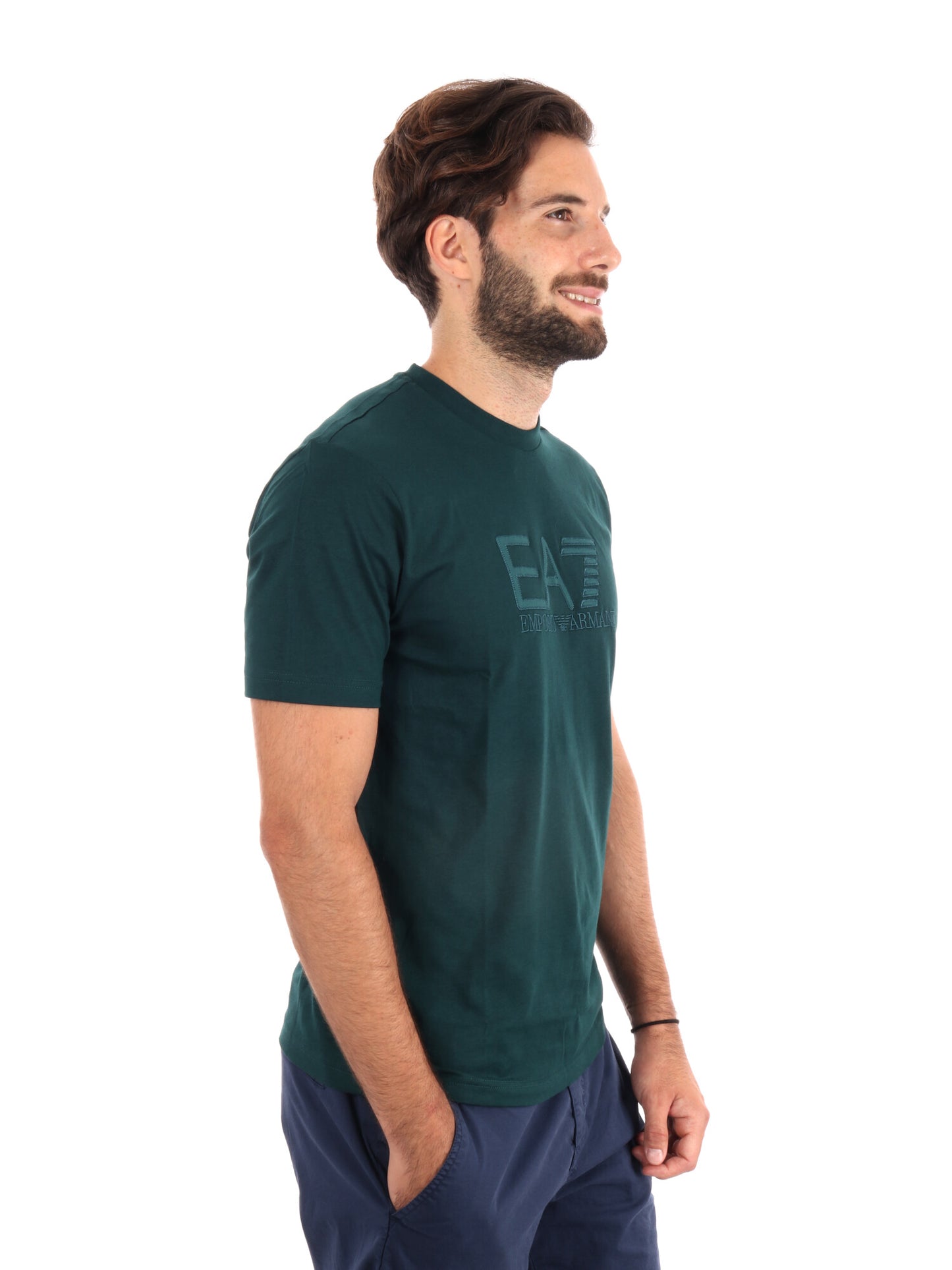 T-SHIRT GIROCOLLO TRAIN VISIBILITY EA7 EMPORIO ARMANI VERDE SCURO