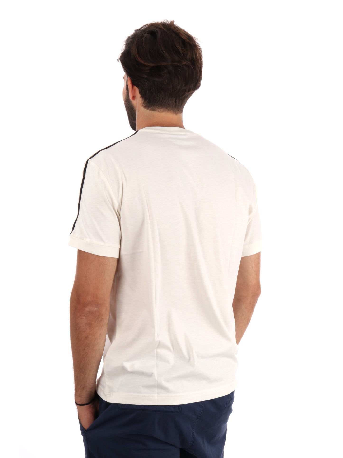 T-SHIRT MANICHE LOGATE EA7 EMPORIO ARMANI DA UOMO VANIGLIA