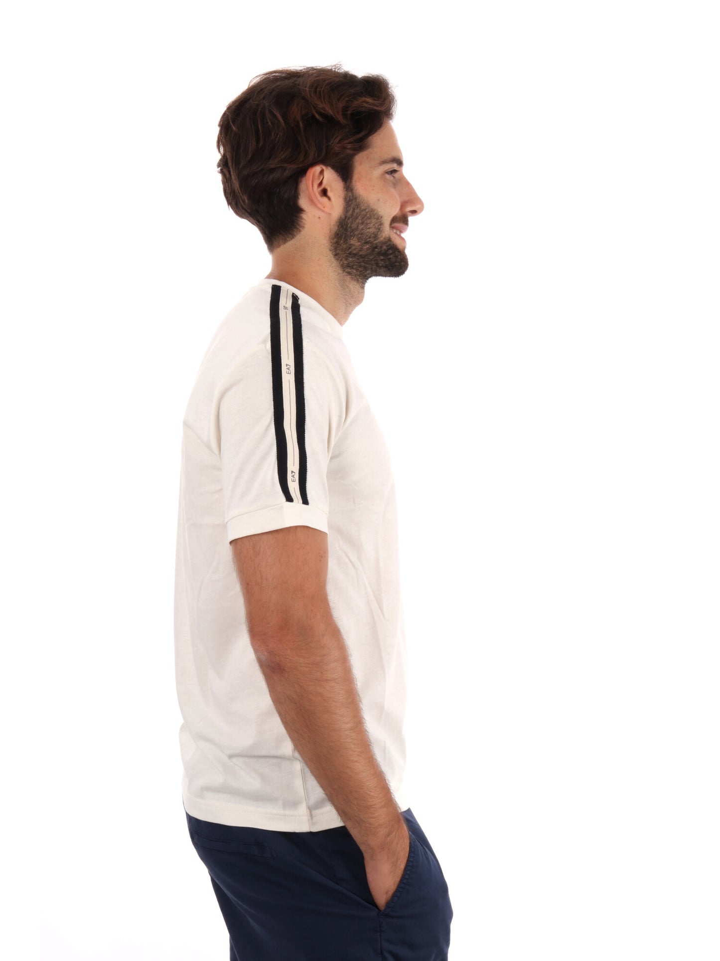 T-SHIRT MANICHE LOGATE EA7 EMPORIO ARMANI DA UOMO VANIGLIA
