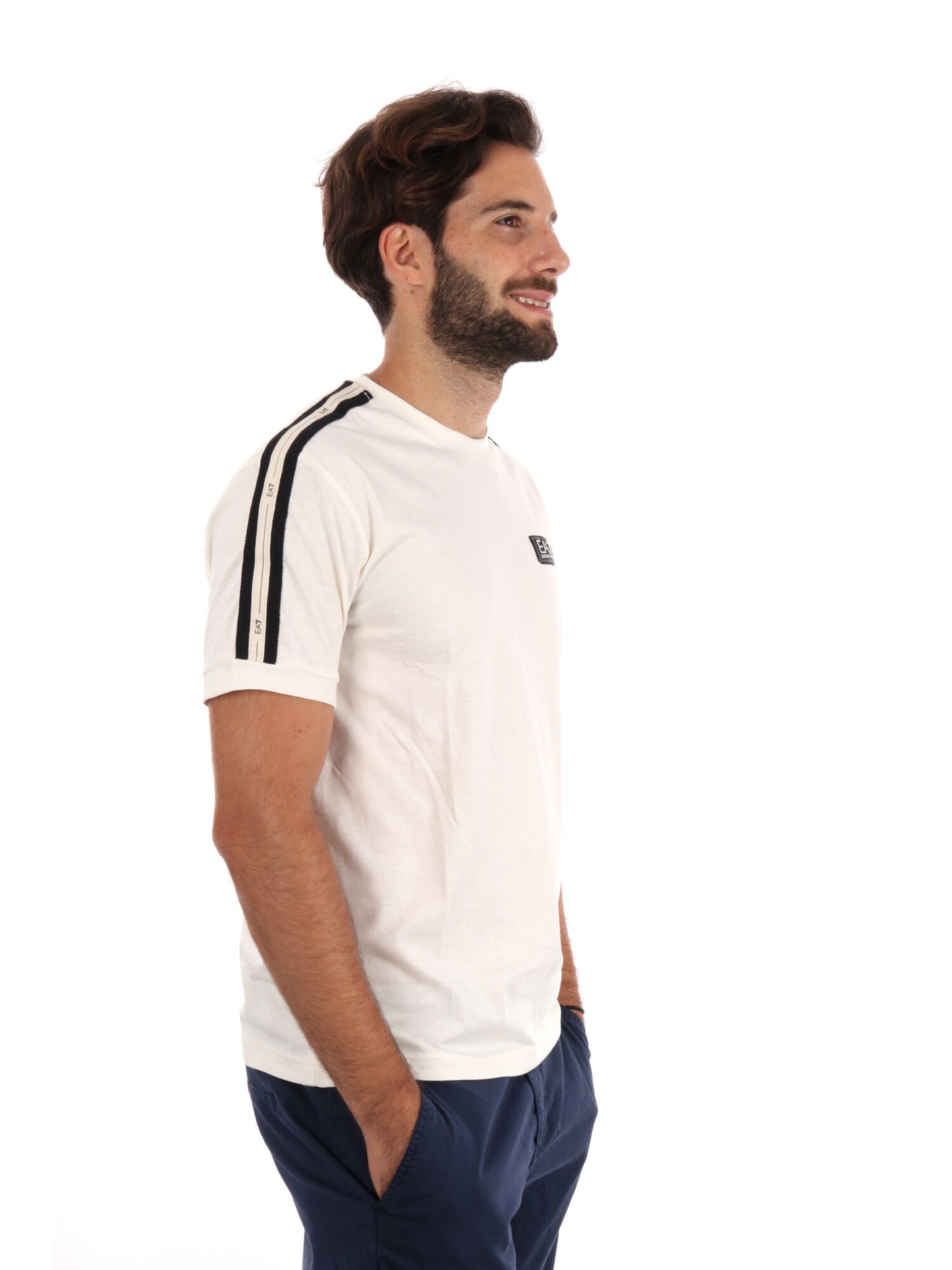 T-SHIRT MANICHE LOGATE EA7 EMPORIO ARMANI DA UOMO VANIGLIA