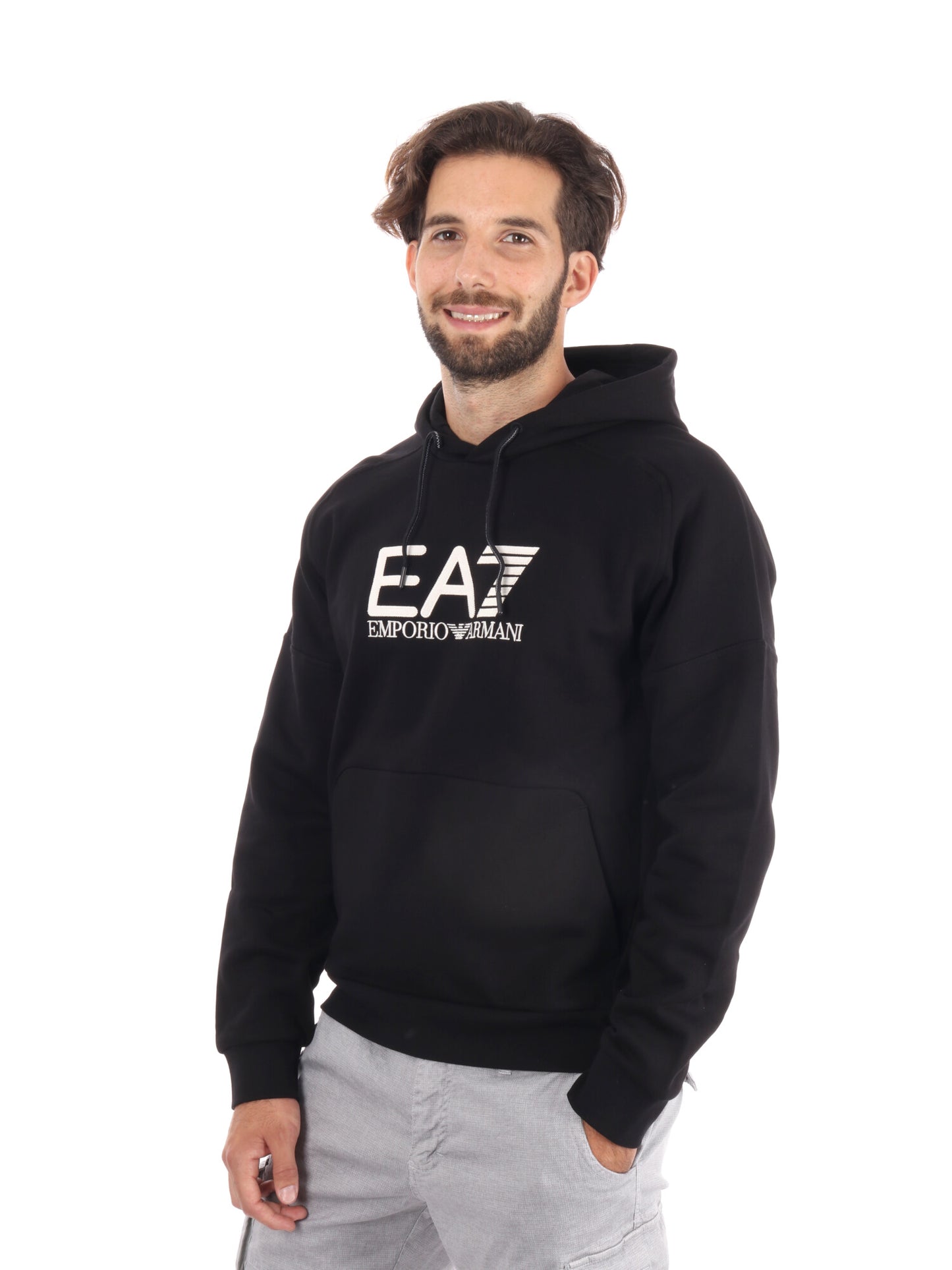 FELPA TRAIN VISIBILITY EMPORIO ARMANI 7 DA UOMO NERO BEIGE