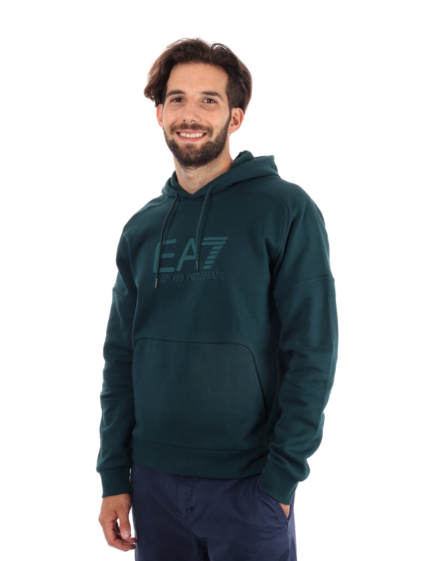 FELPA TRAIN VISIBILITY EMPORIO ARMANI 7 DA UOMO VERDE SCURO