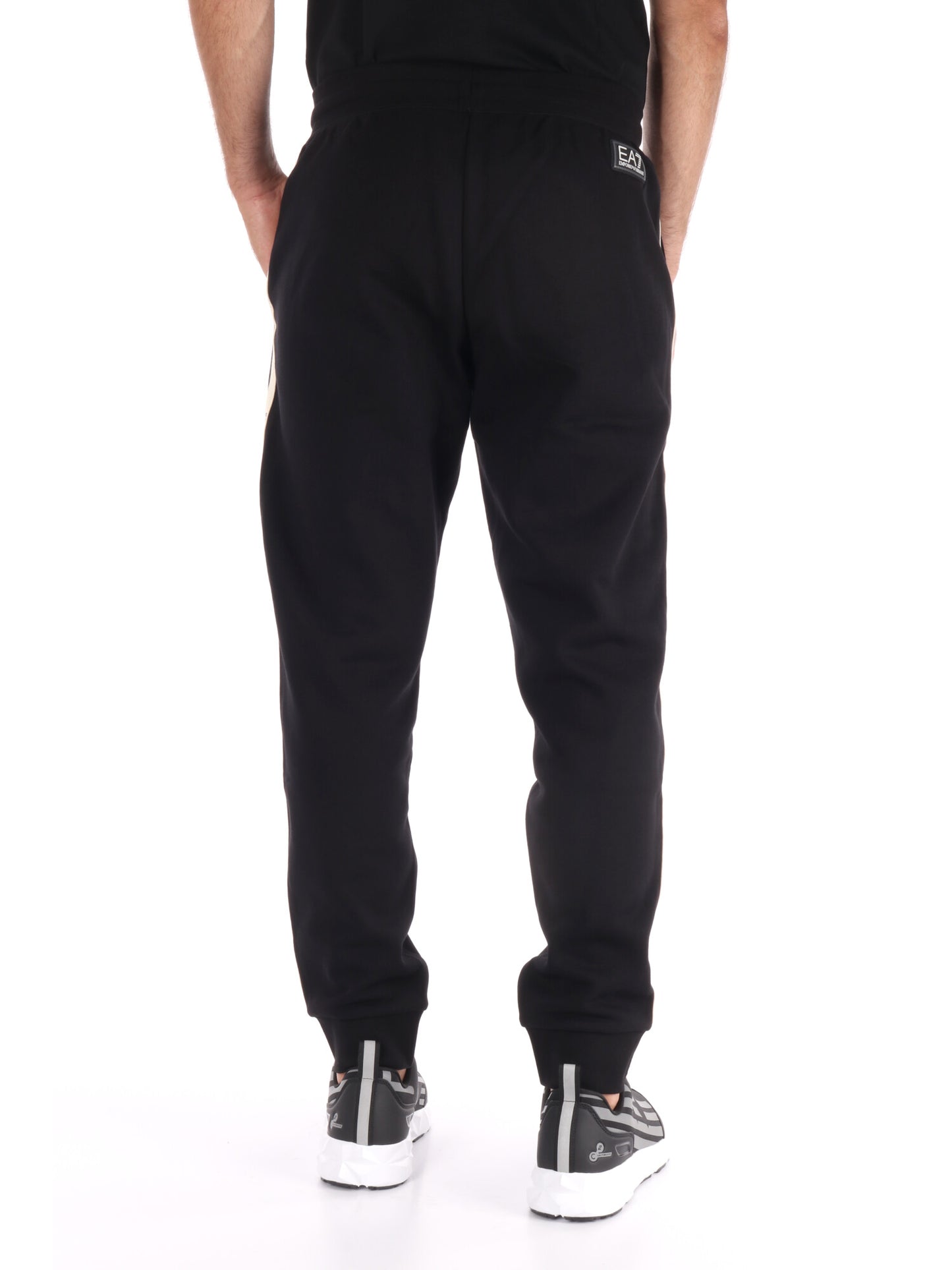 PANTALONE TRAIN LOGO SERIES EMPORIO ARMANI 7 DA UOMO NERO