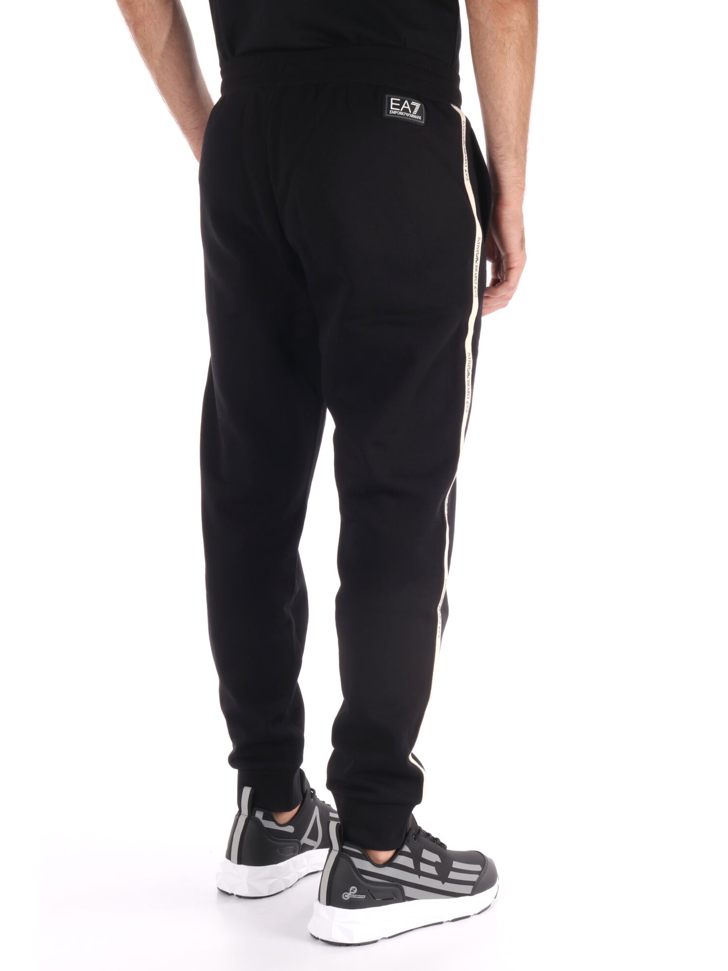 PANTALONE TRAIN LOGO SERIES EMPORIO ARMANI 7 DA UOMO NERO