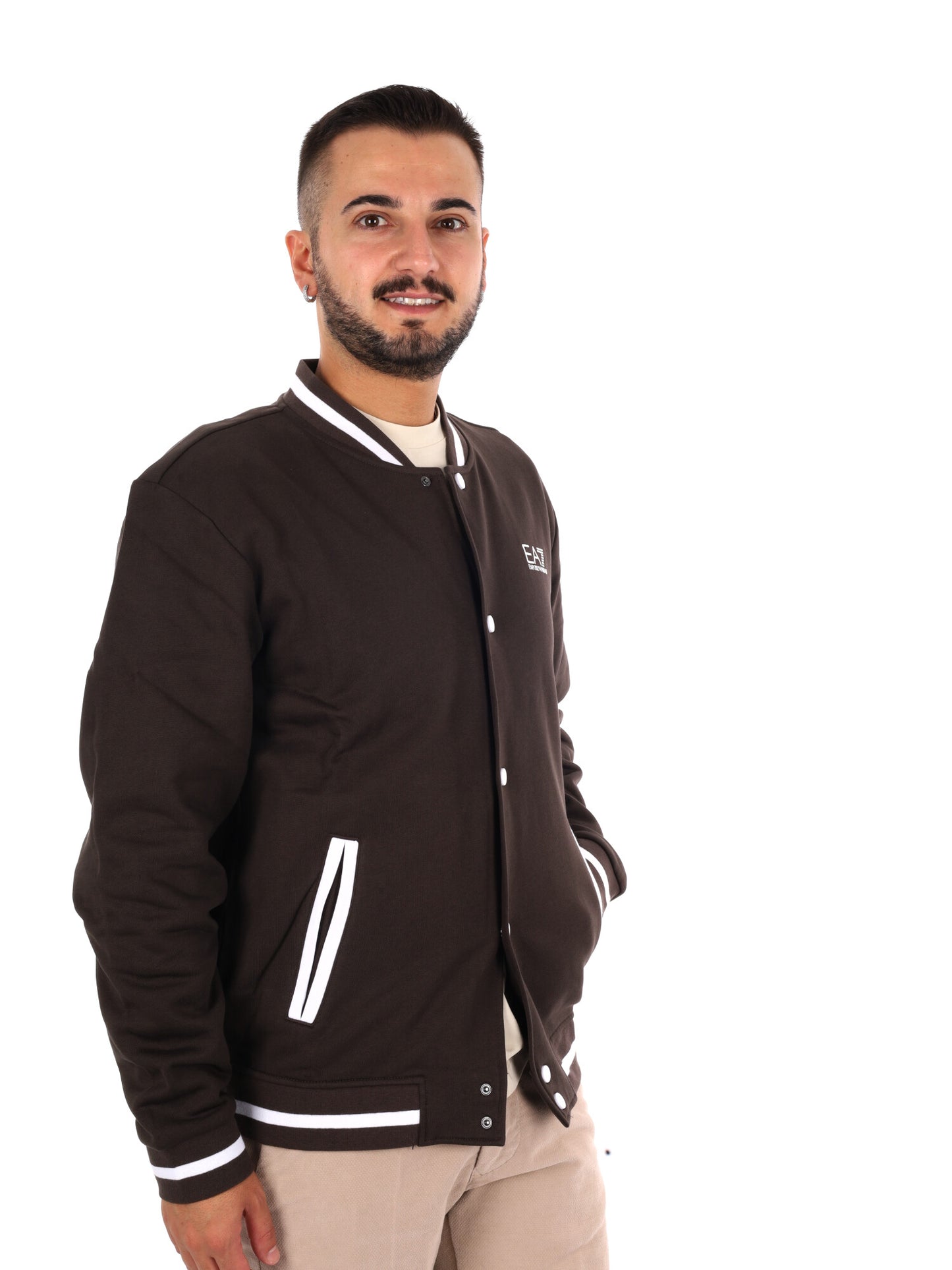 Ea7 Emporio Armani Train Core Fl, felpa da uomo marrone