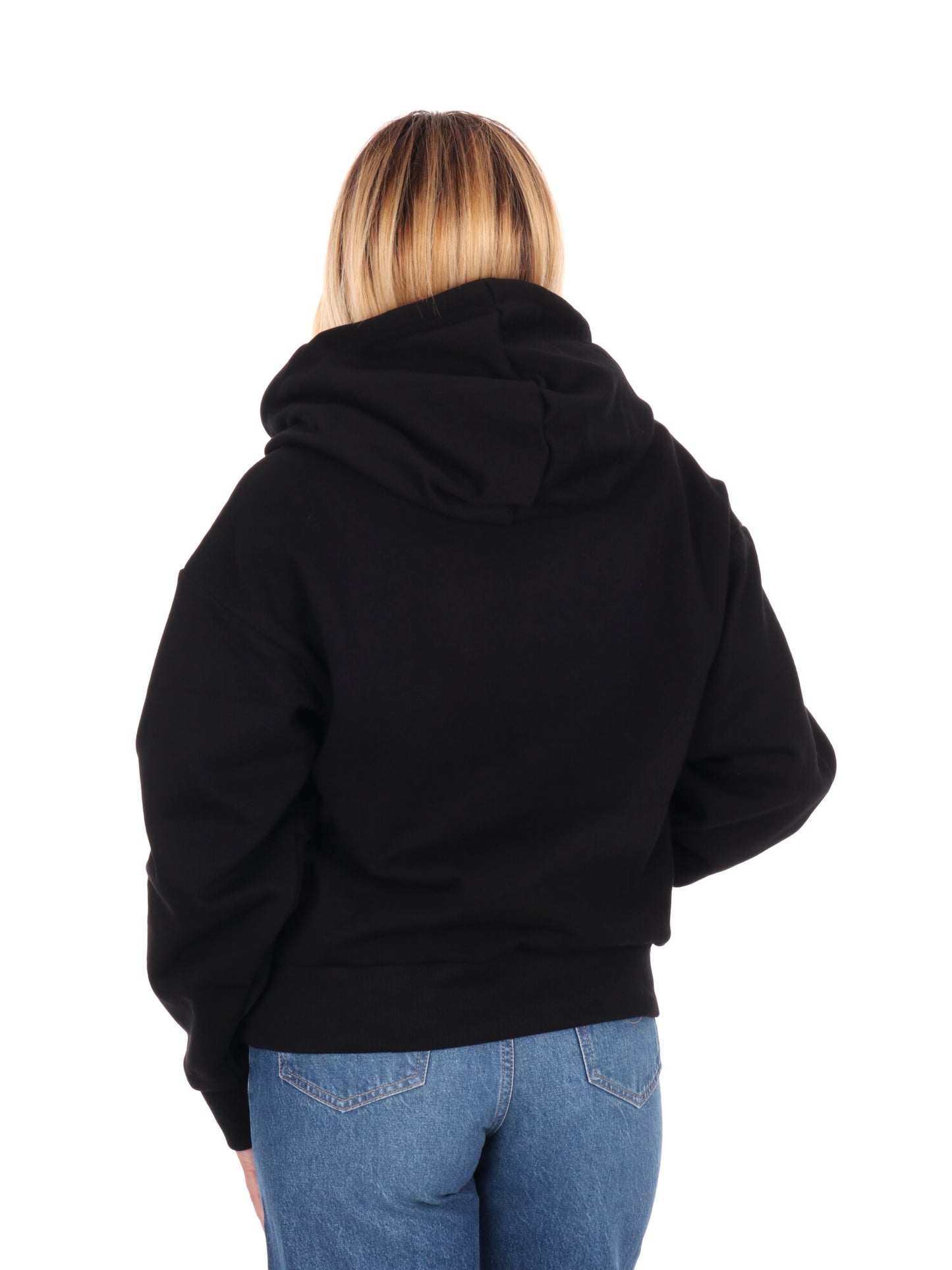 FELPA VISIBILITY CON CAPPUCCIO EA7 EMPORIO ARMANI DA DONNA NERO