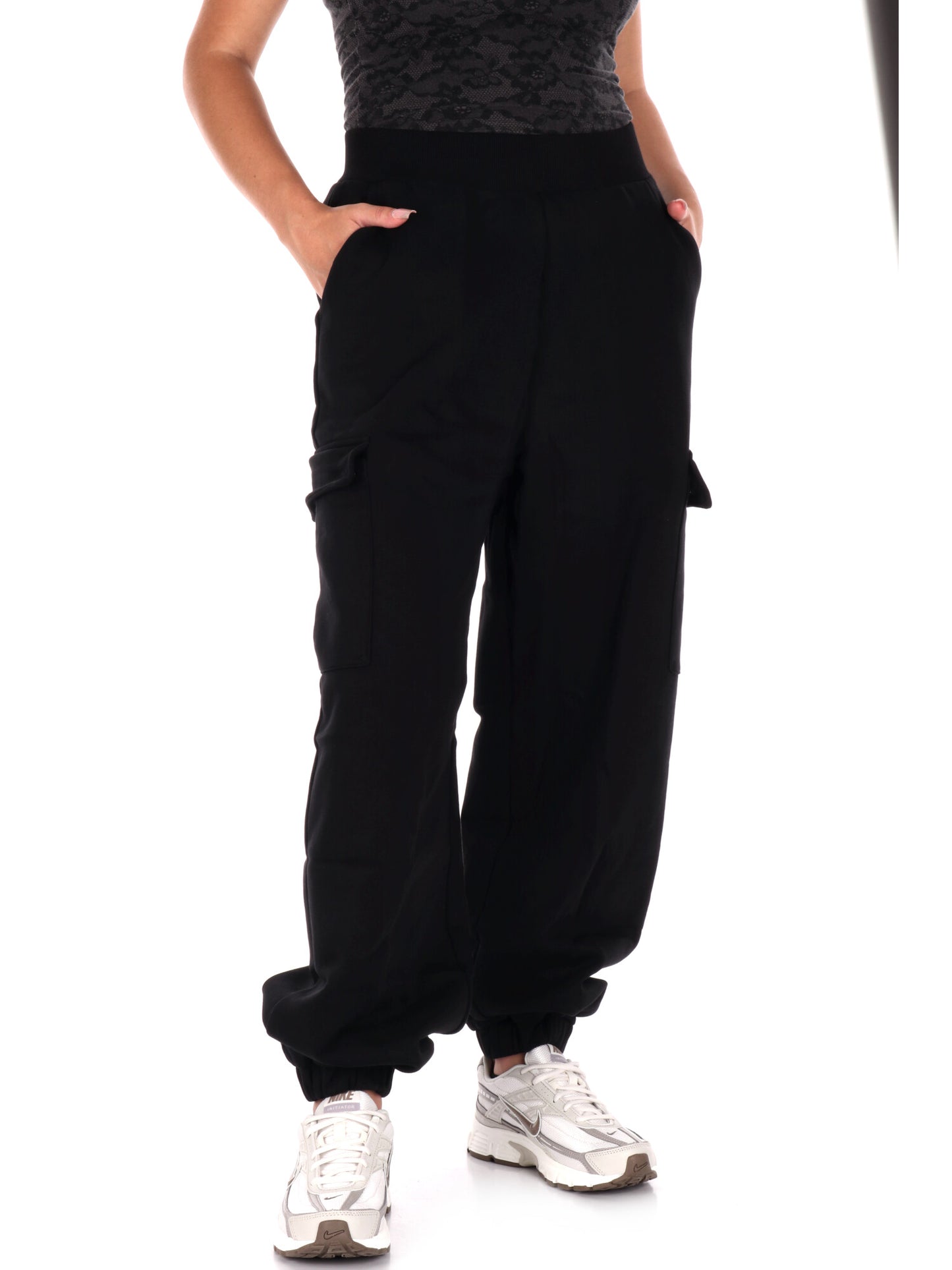 PANTALONE CARGO OVERSIZE EA7 EMPORIO ARMANI DA DONNA NERO