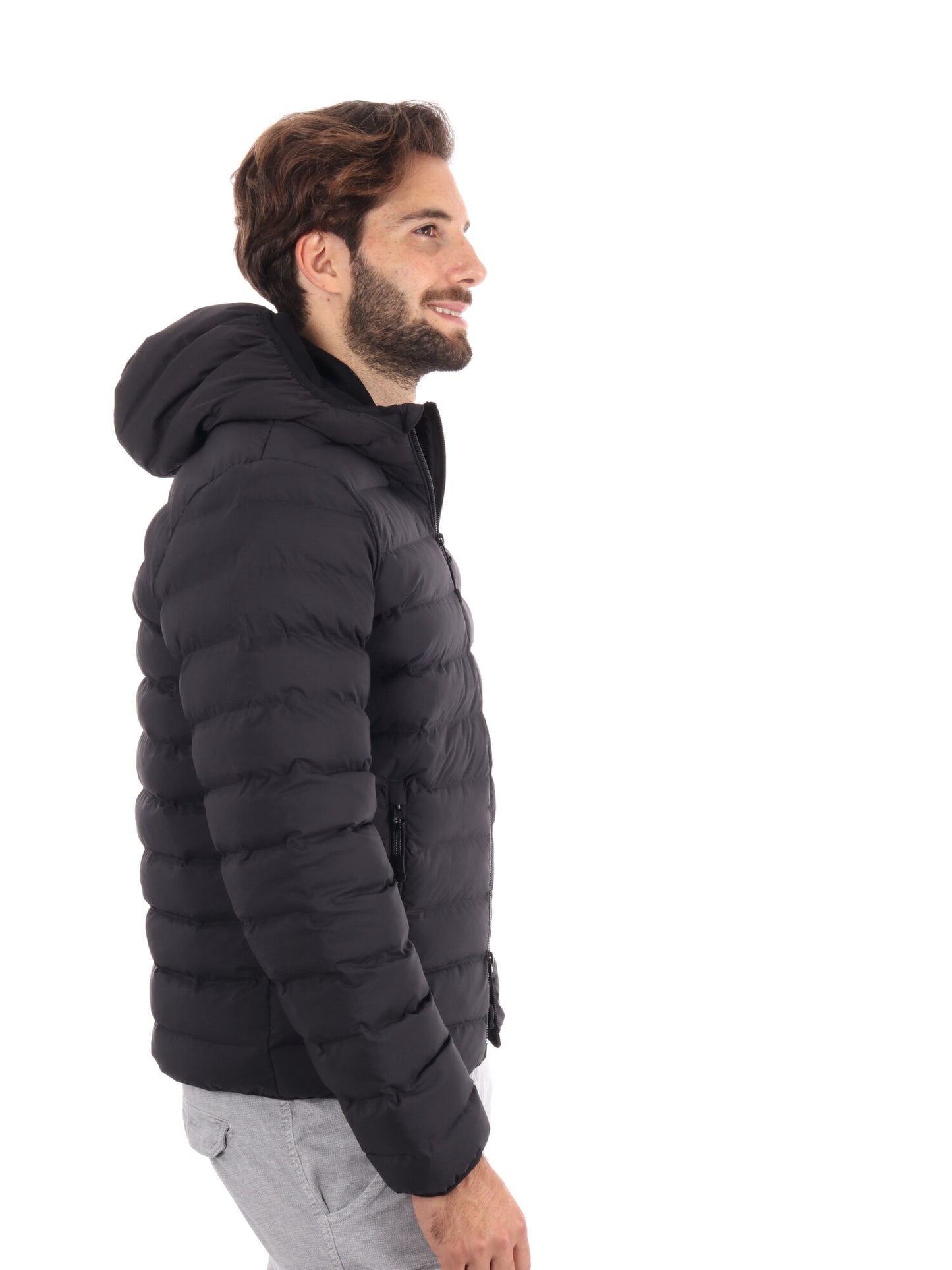 GIUBBINO IMBOTTITO CON CAPPUCCIO EA7 EMPORIO ARMANI DA UOMO NERO