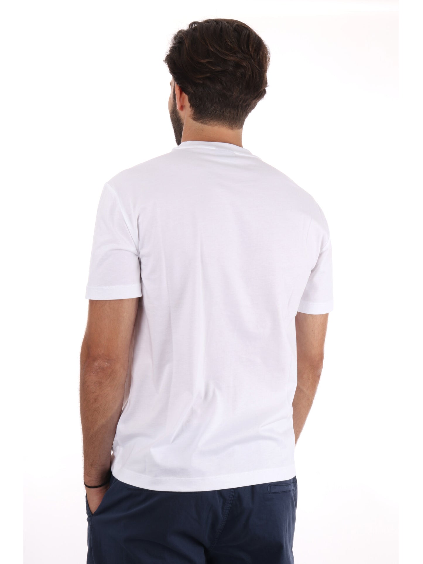 T-SHIRT LOGO SERIES EMPORIO ARMANI 7 DA UOMO BIANCO ORO
