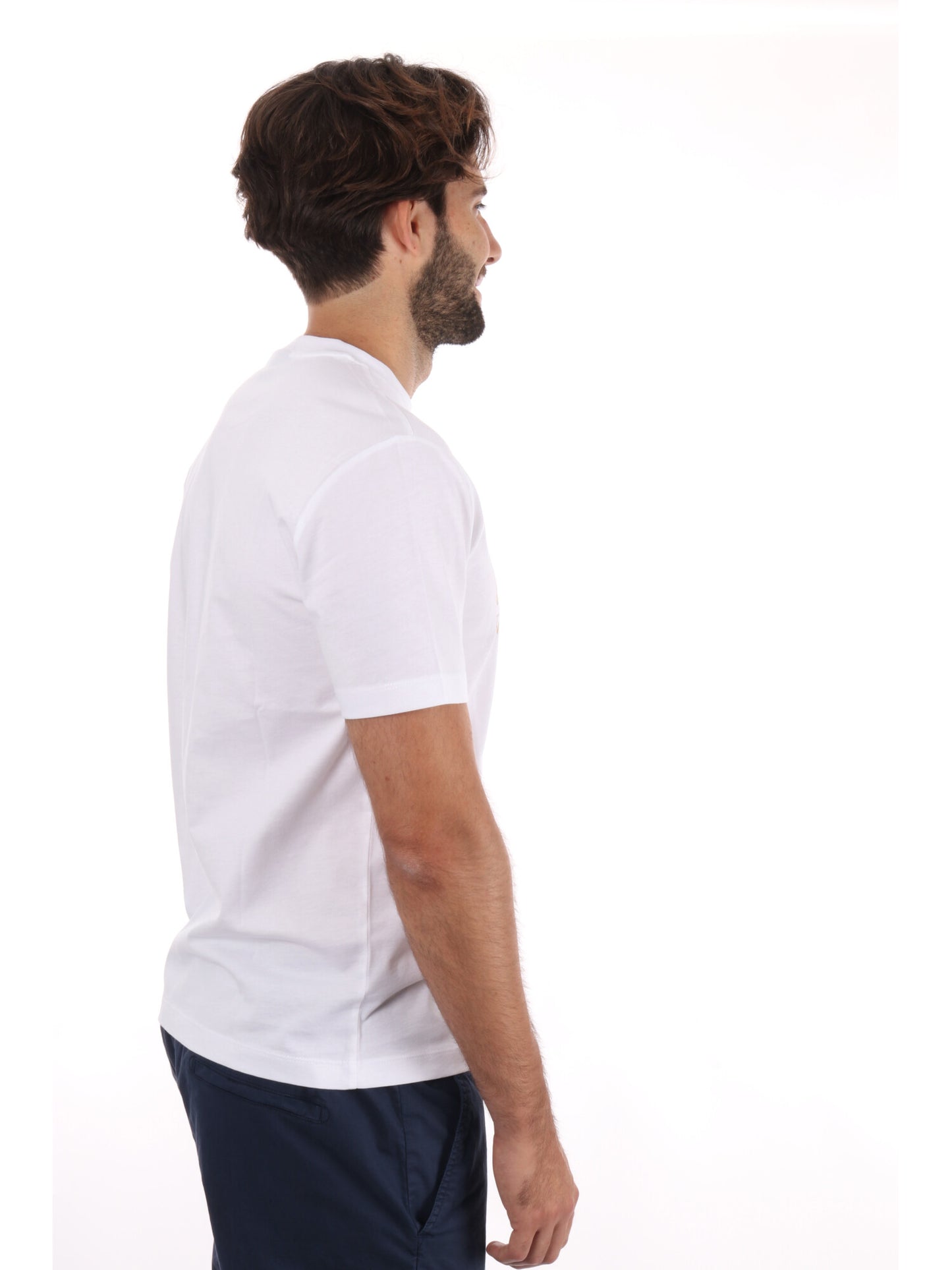 T-SHIRT LOGO SERIES EMPORIO ARMANI 7 DA UOMO BIANCO ORO