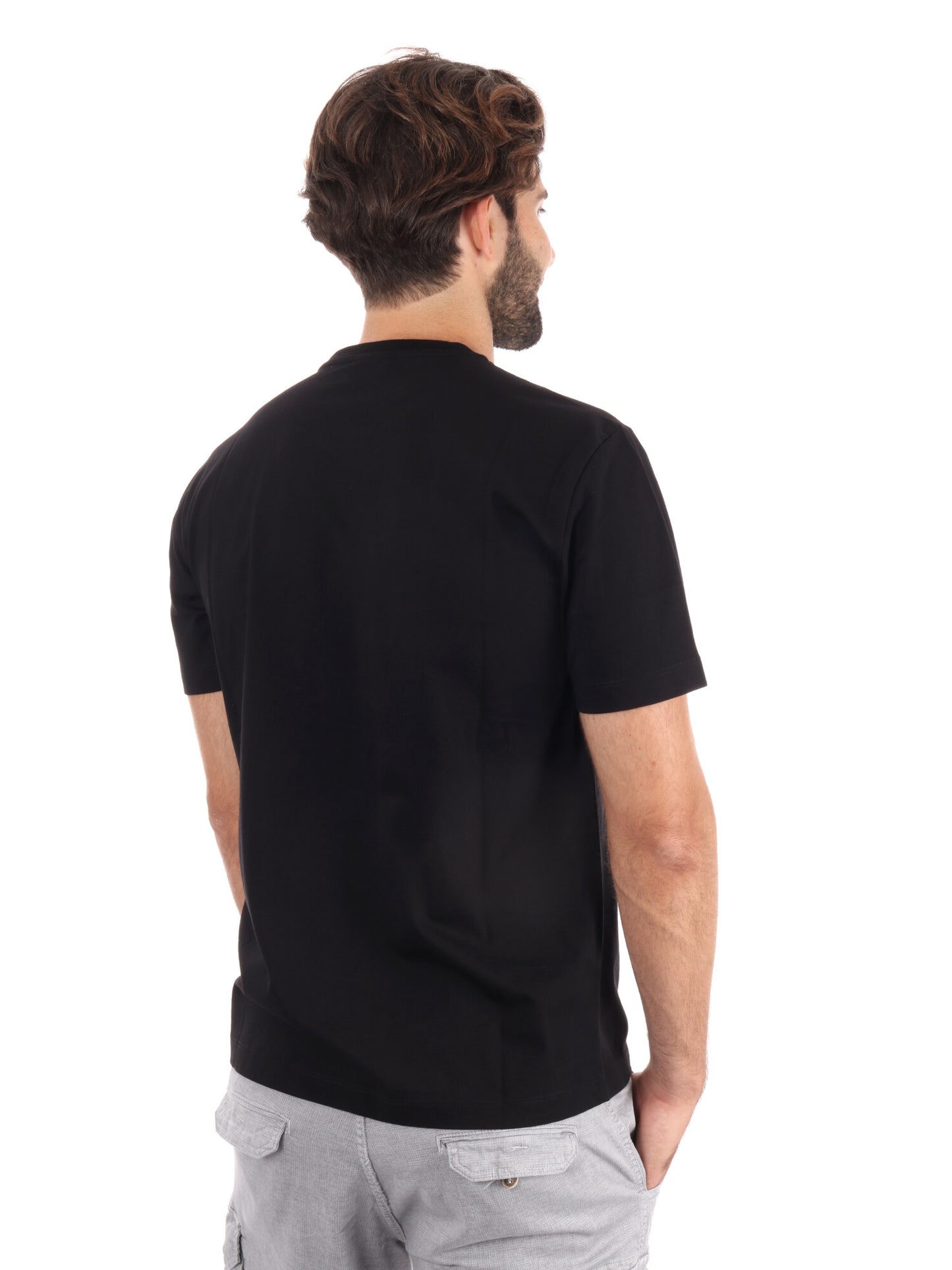 T-SHIRT LOGO SERIES EMPORIO ARMANI 7 DA UOMO NERO ORO