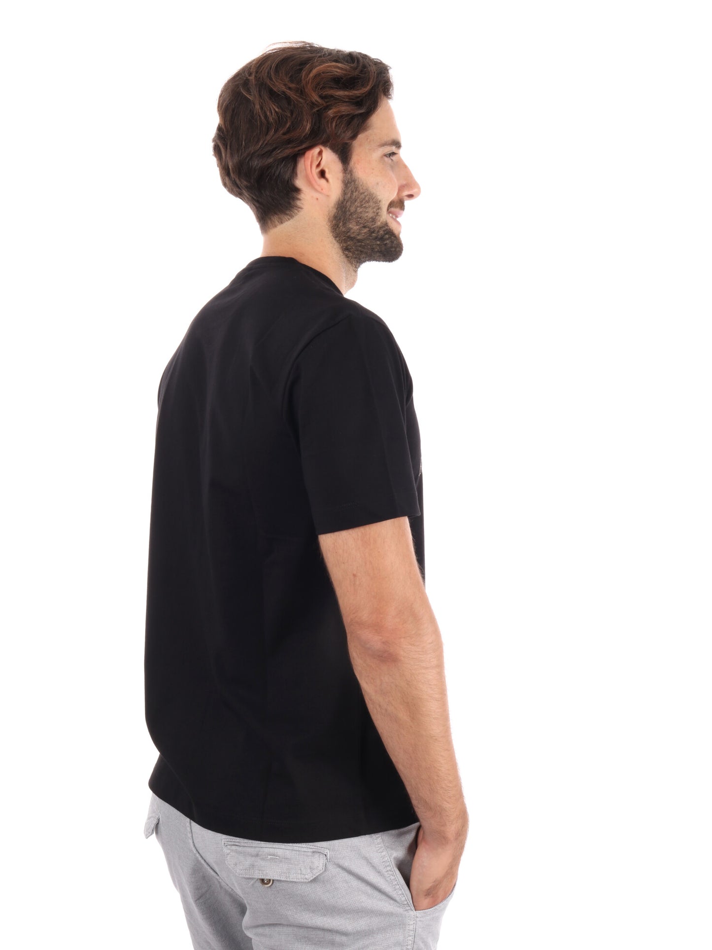T-SHIRT LOGO SERIES EMPORIO ARMANI 7 DA UOMO NERO ORO