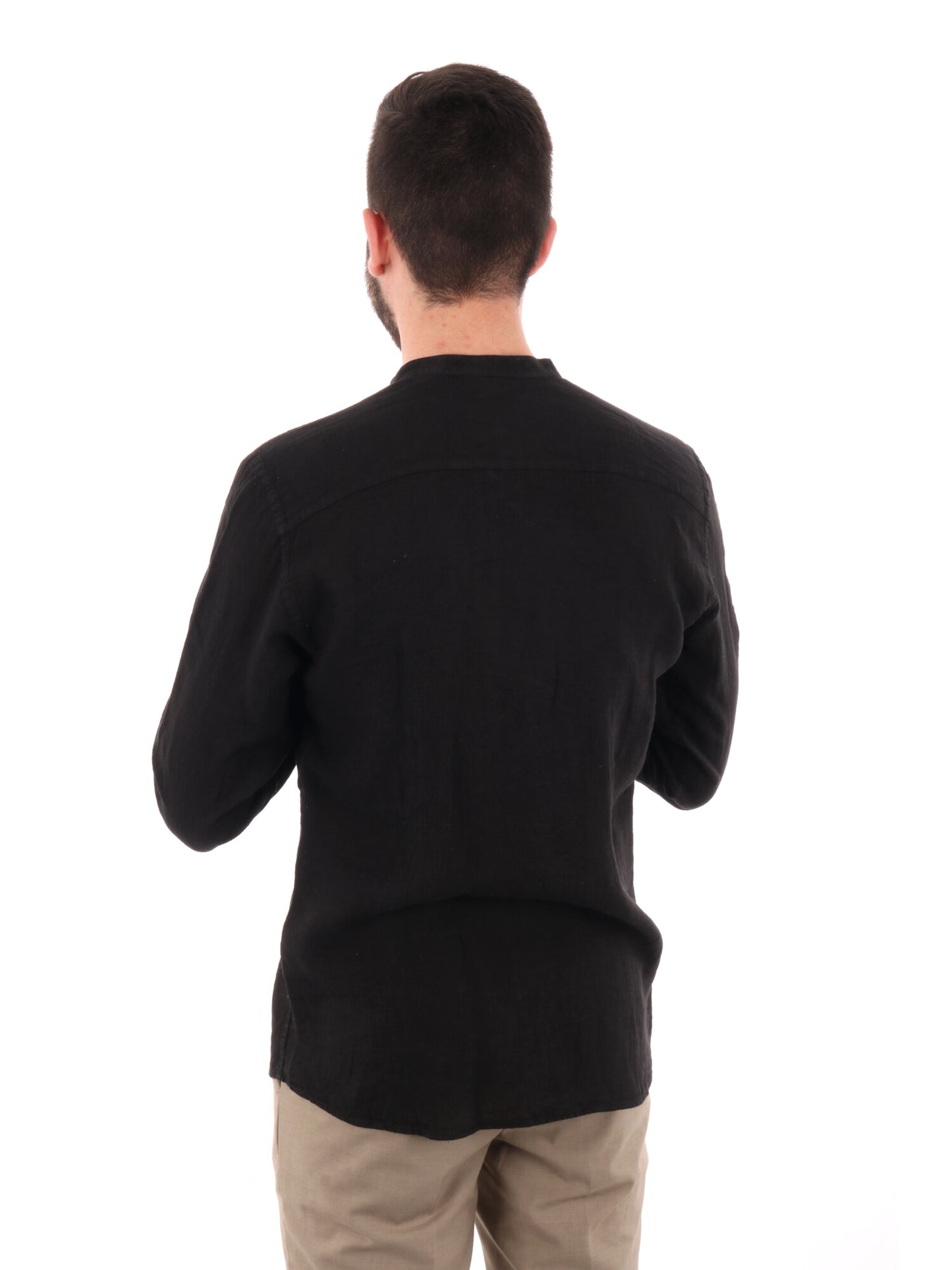 FB CAMICIA ML LINO - NERO